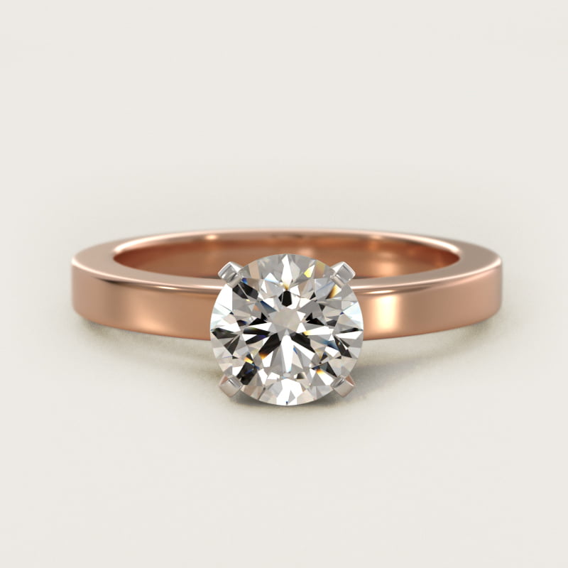 Flat Edge Solitaire Engagement Ring In 14K Rose Gold By James Allen