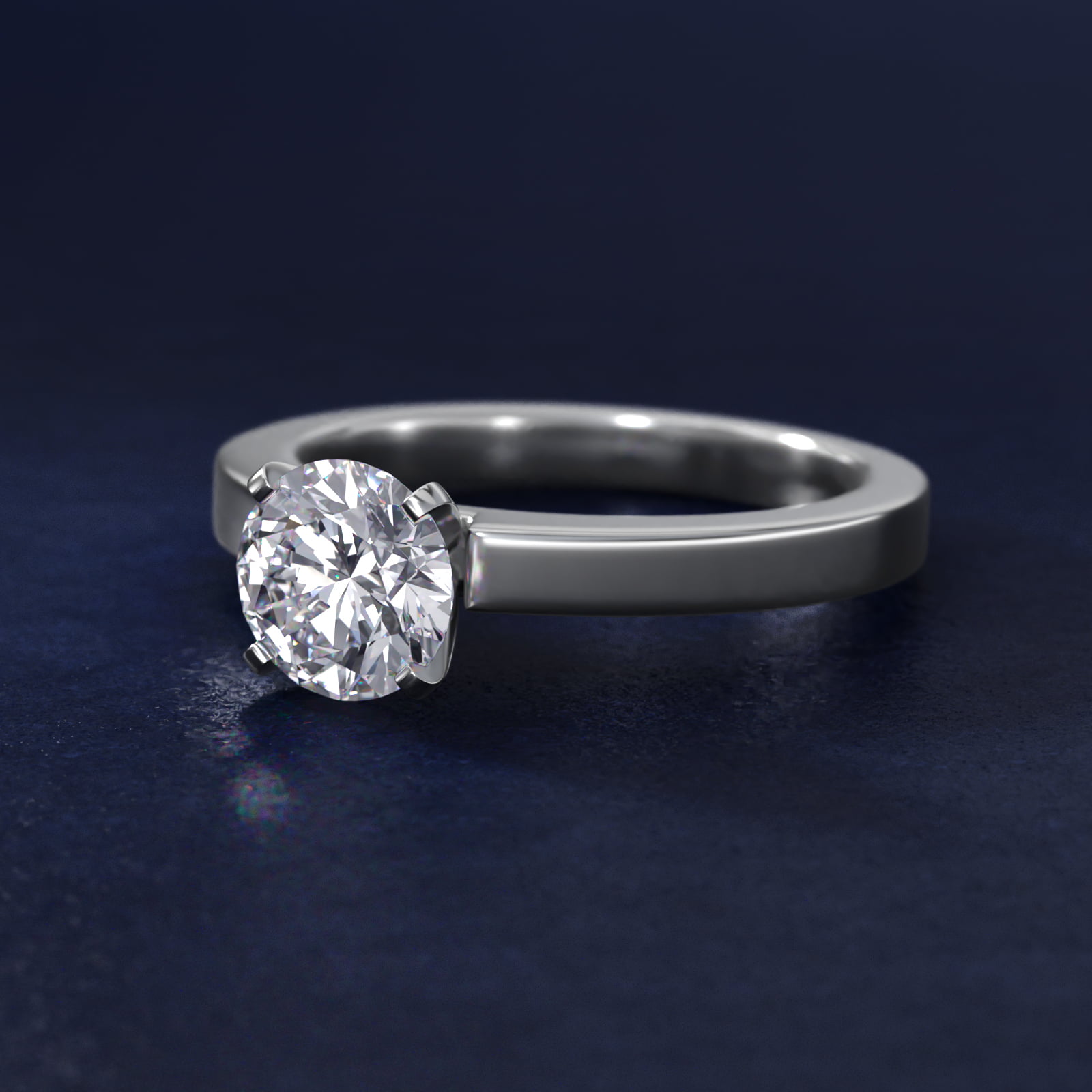 Flat Edge Solitaire Engagement Ring In Platinum By James Allen