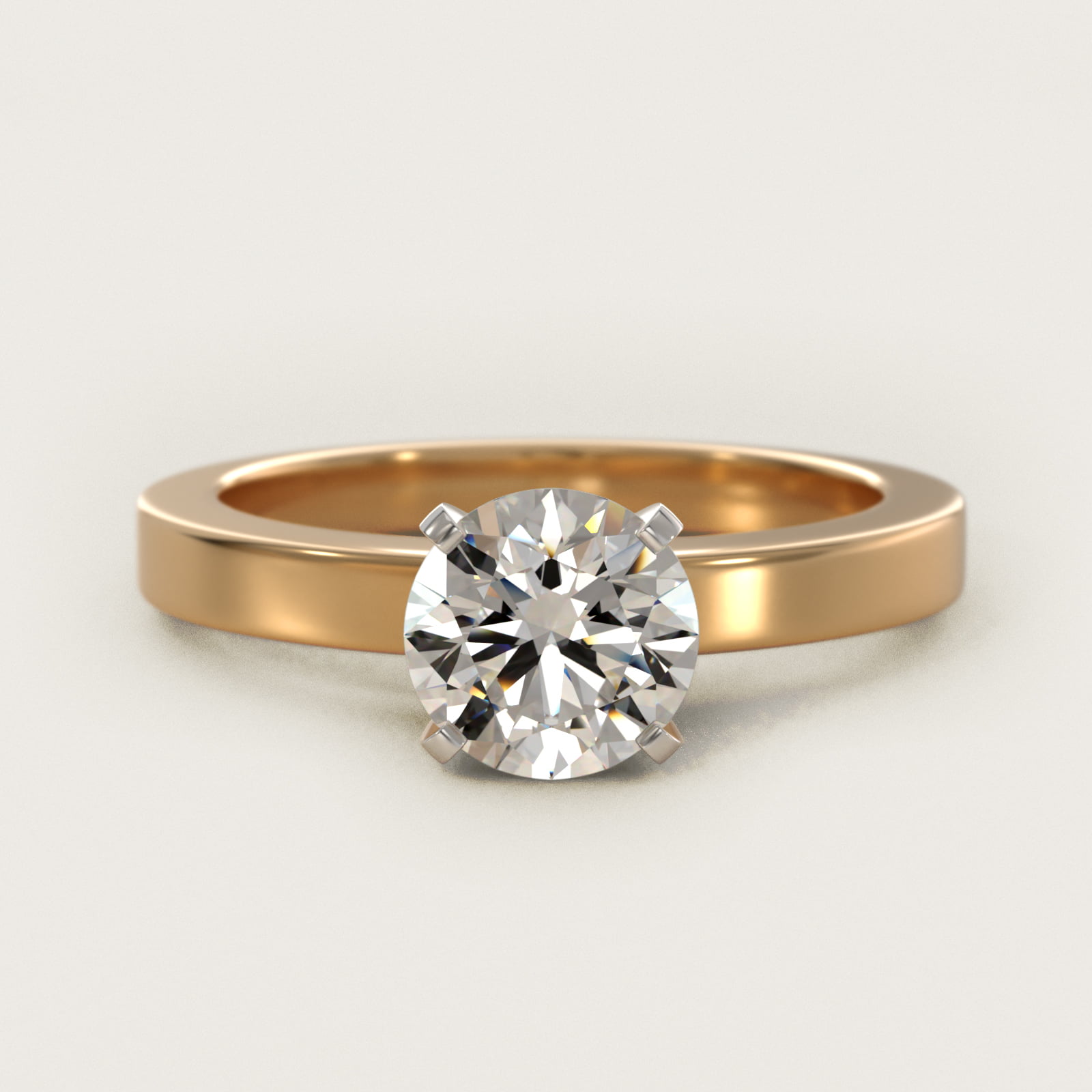 Flat Edge Solitaire Engagement Ring In 14K Yellow Gold By James Allen