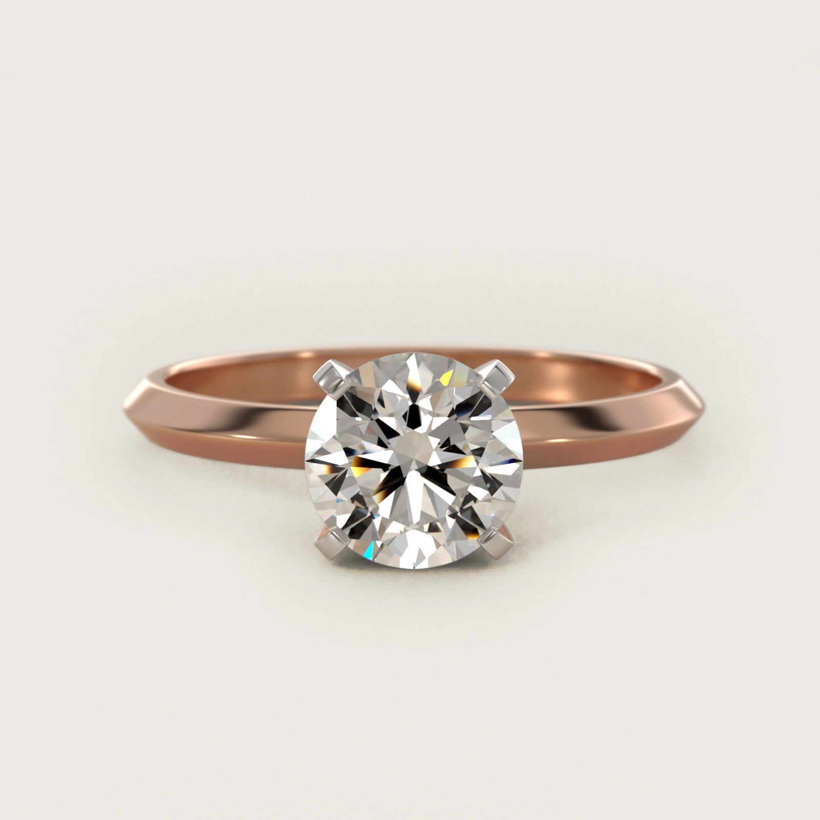 Knife Edge Solitaire Engagement Ring In 14K Rose Gold By James Allen