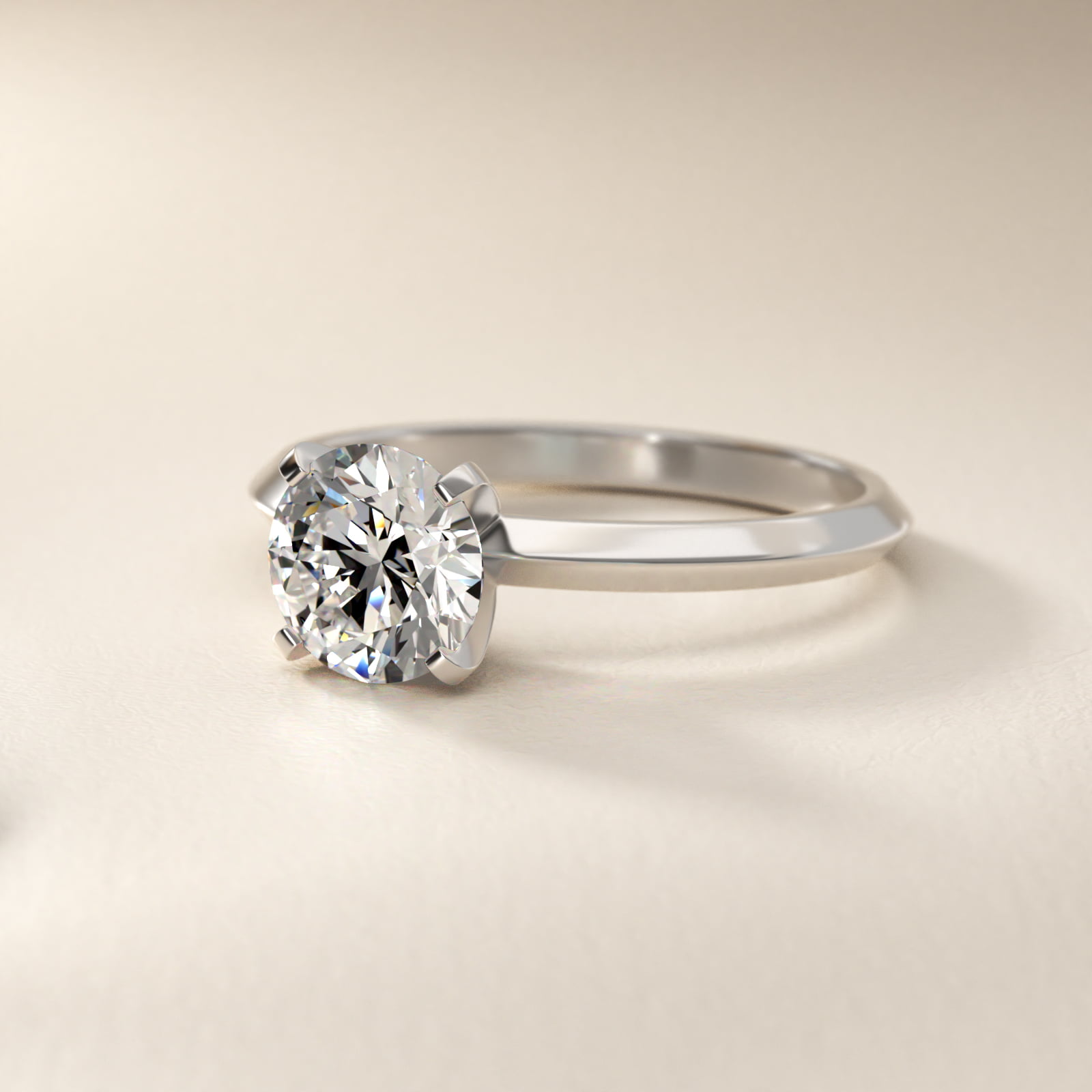 Knife Edge Solitaire Engagement Ring In 14K White Gold By James Allen