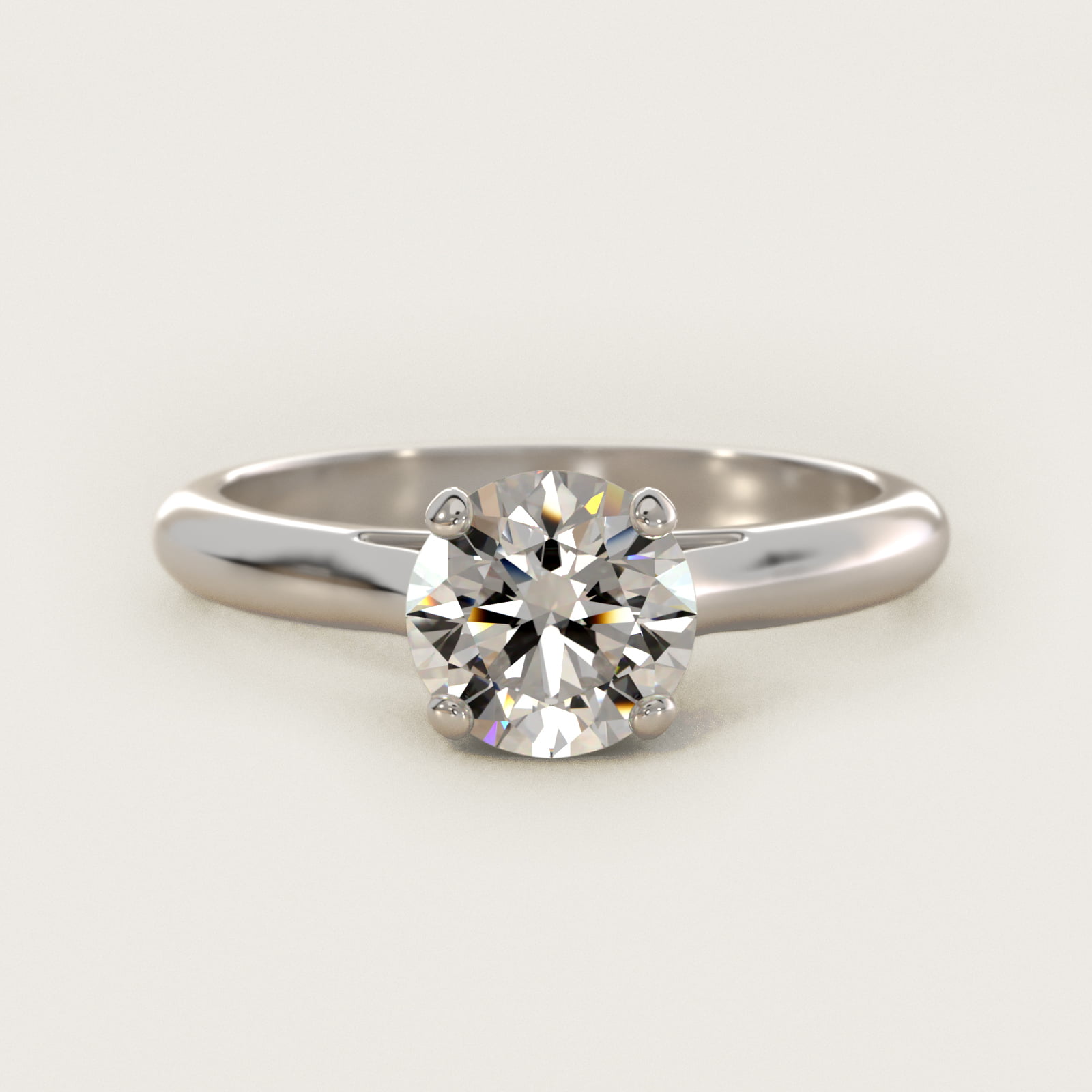 Sleek Solitaire Engagement Ring In 18K White Gold By James Allen