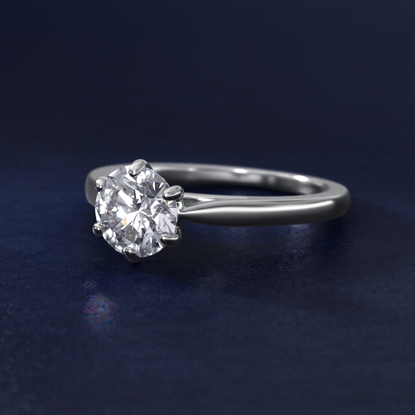 Petite Flower Solitaire Engagement Ring In 18K White Gold By James Allen