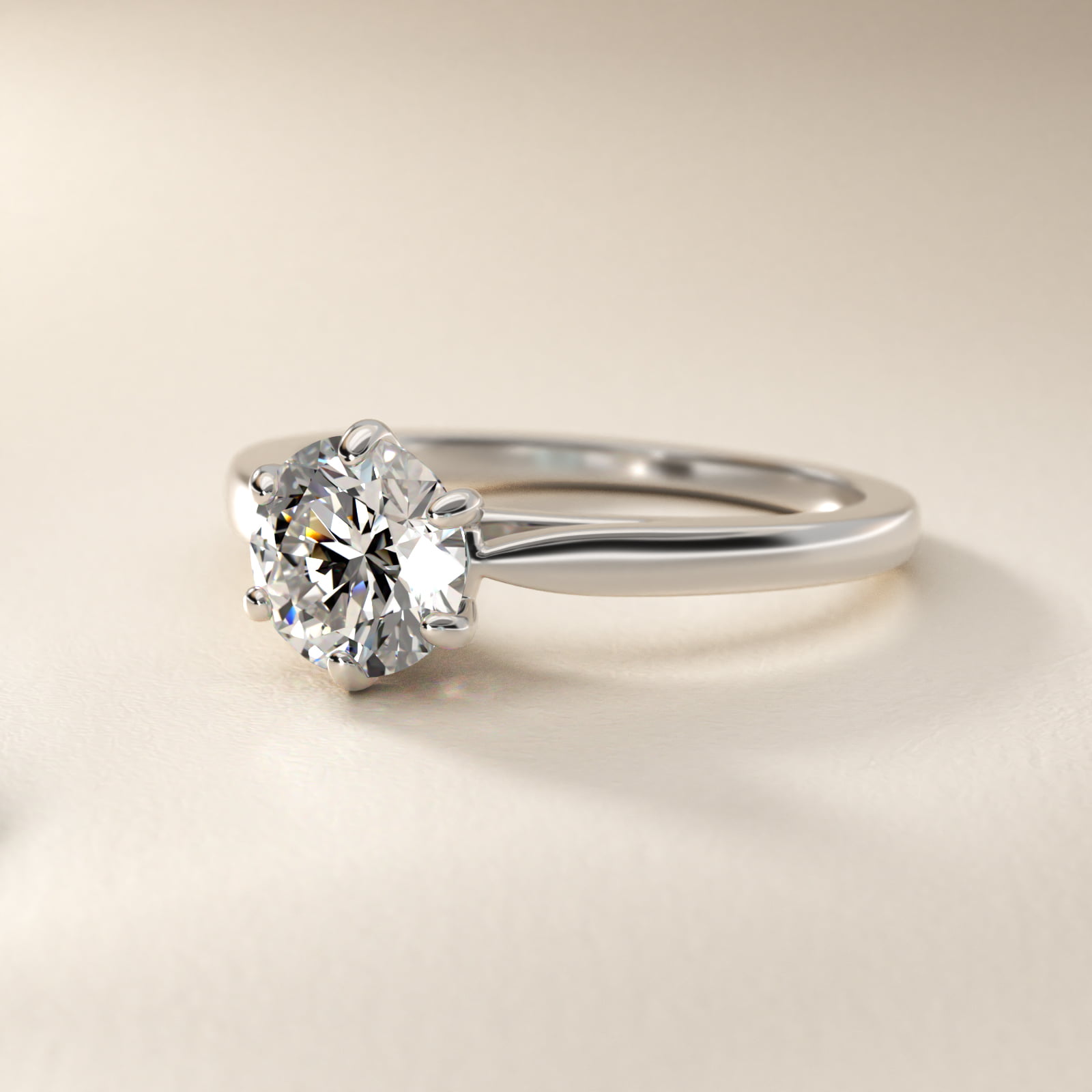 Petite Flower Solitaire Engagement Ring In Platinum By James Allen