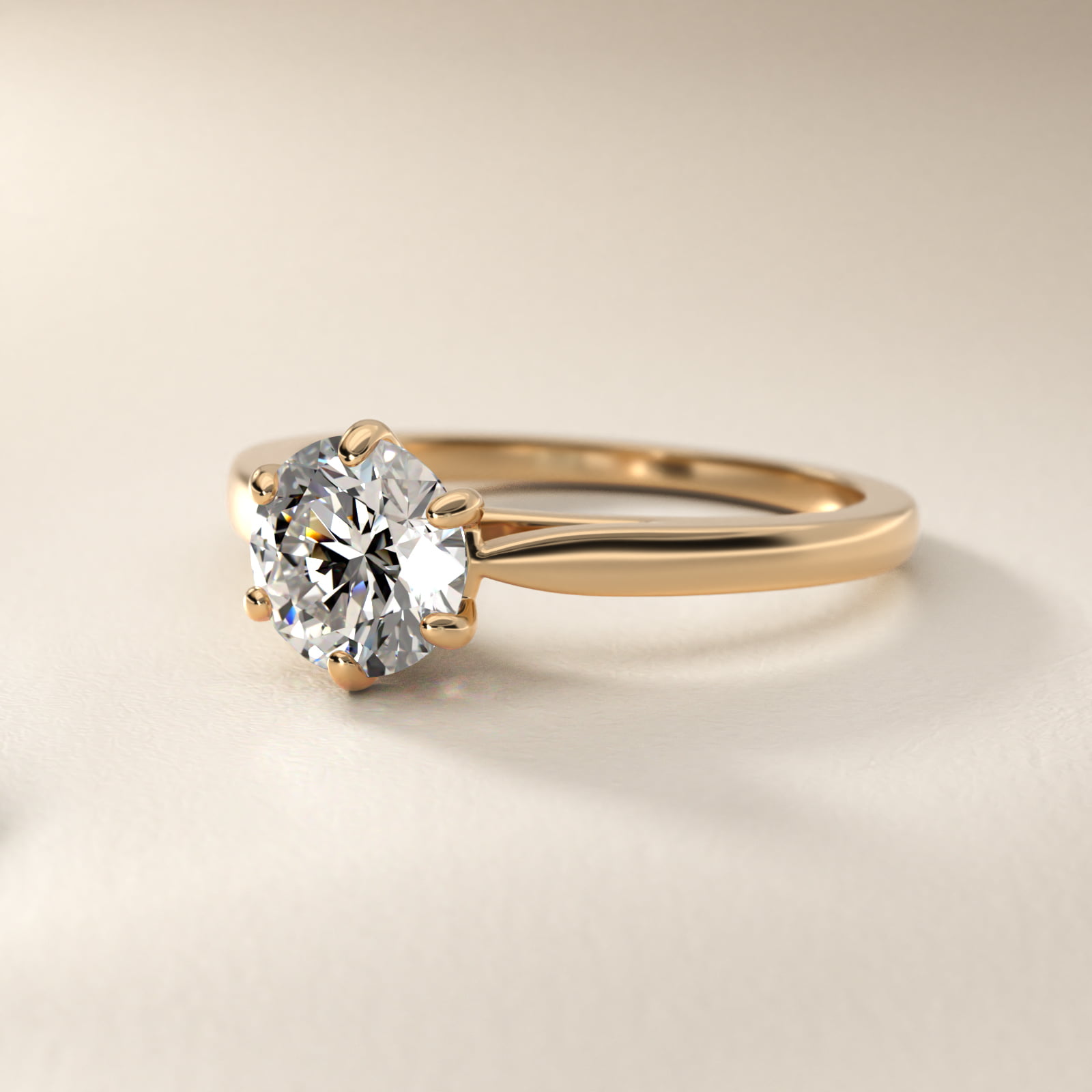 Petite Flower Solitaire Engagement Ring In 18K Yellow Gold By James Allen