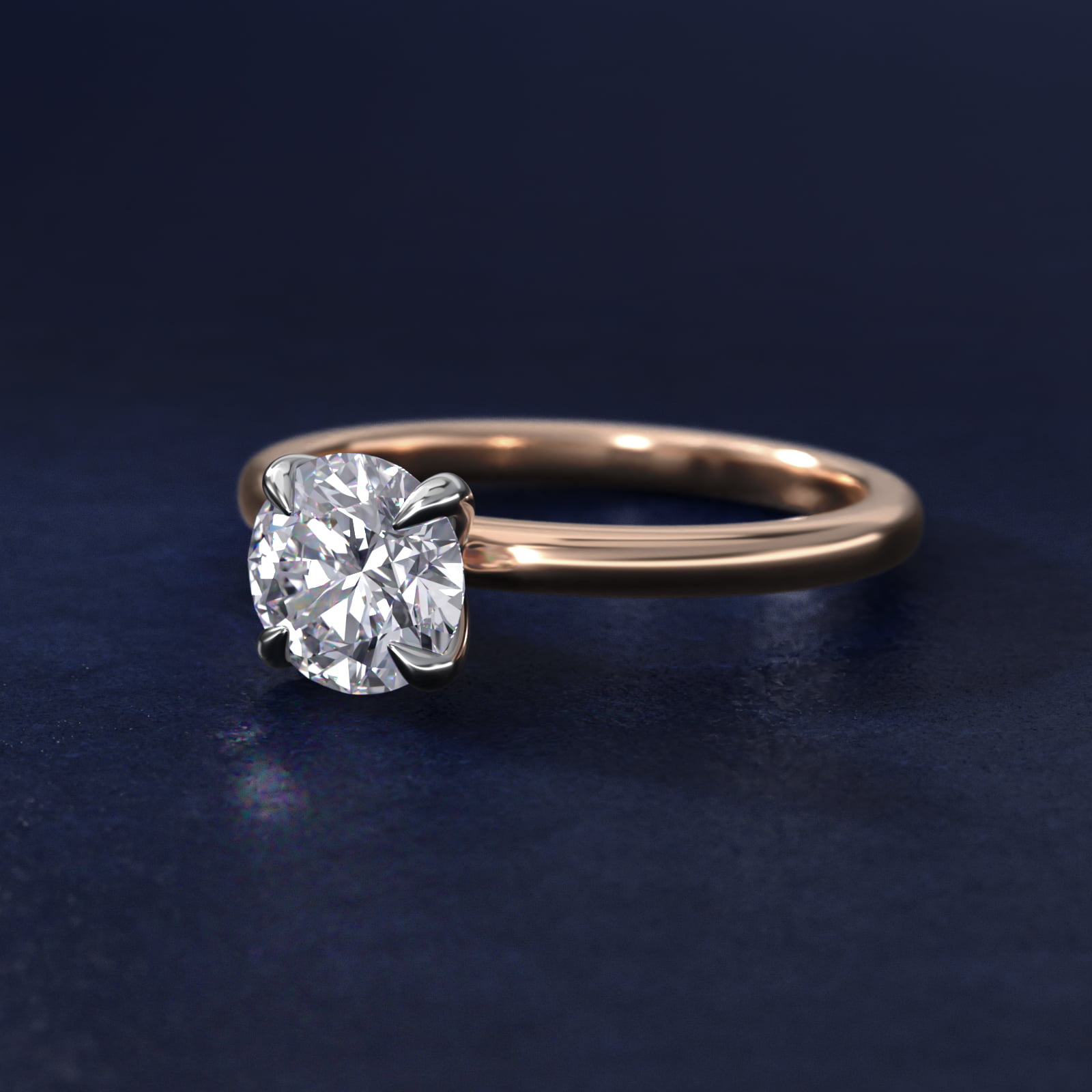 Flush Fit Claw Prong Solitaire Engagement Ring In 14K Rose Gold By James Allen