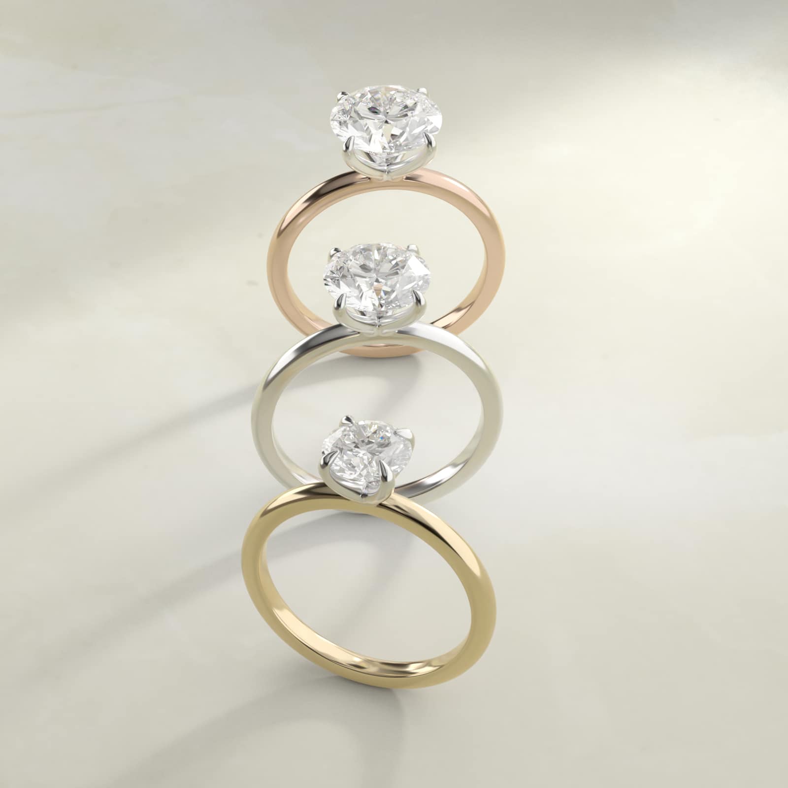 Flush Fit Claw Prong Solitaire Engagement Ring In 18K White Gold By James Allen