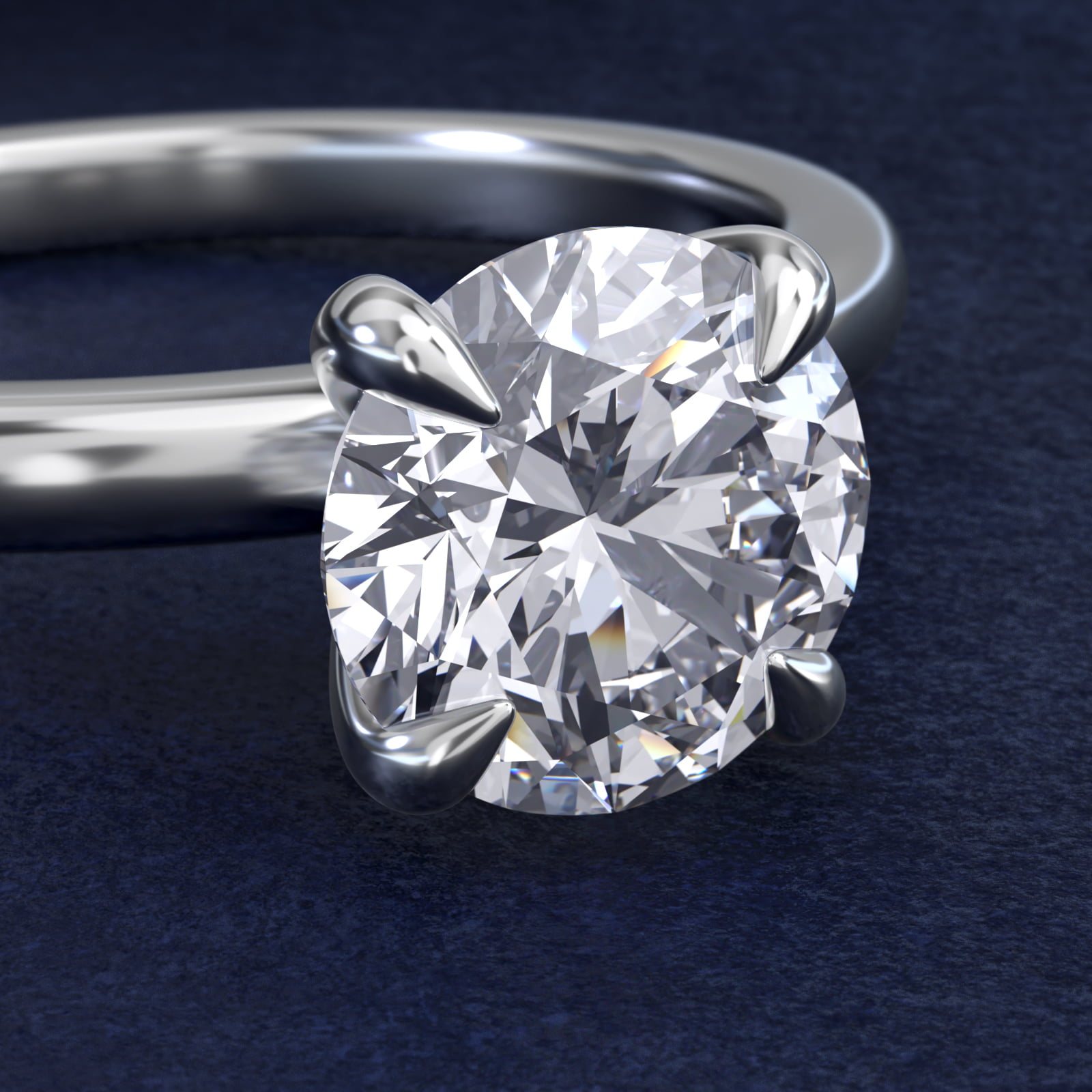 Flush Fit Claw Prong Solitaire Engagement Ring In 18K White Gold By James Allen