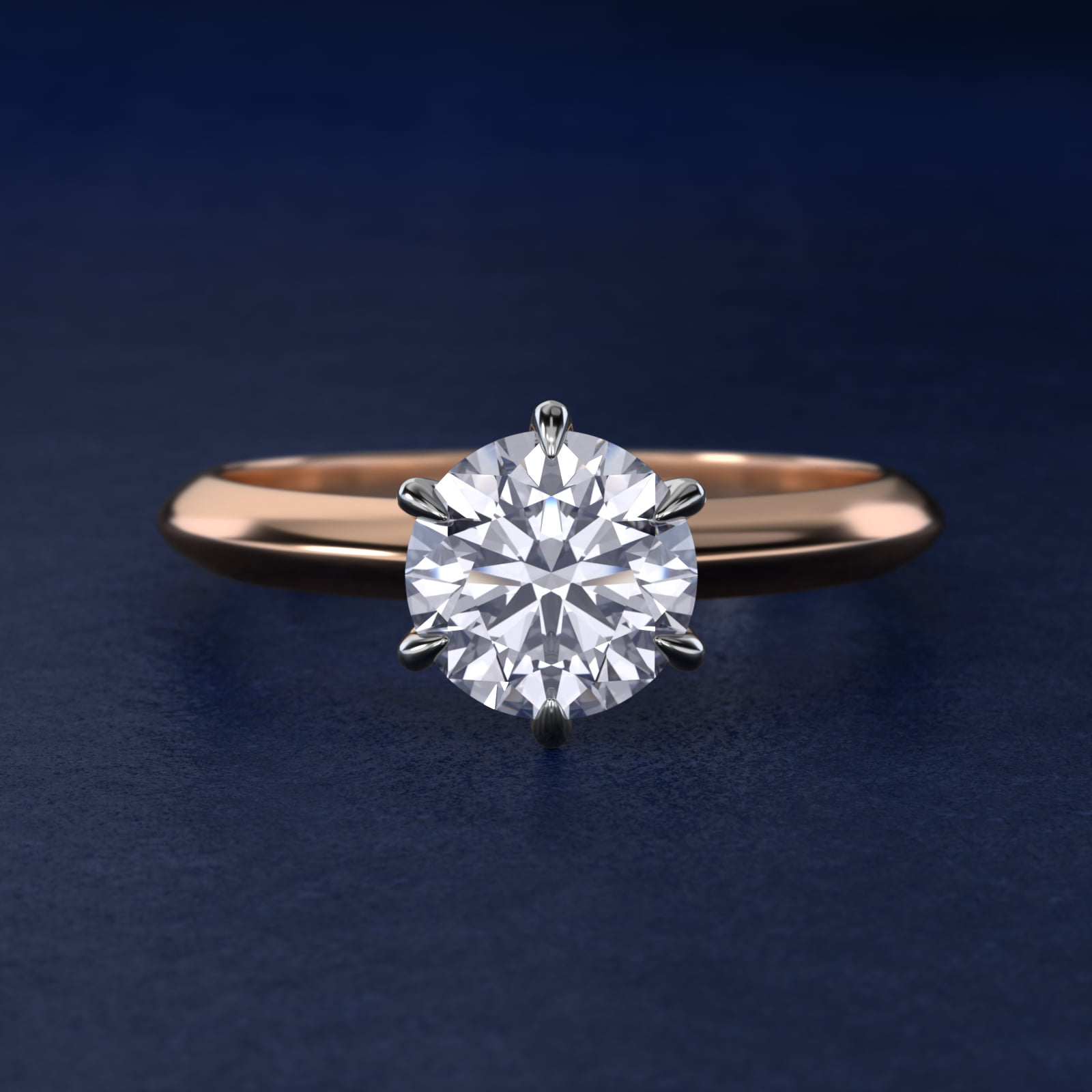 Knife Edge Six Prong Solitaire Engagement Ring In 14K Rose Gold By James Allen