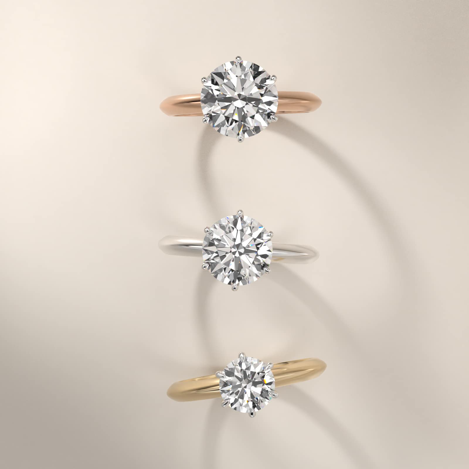 Knife Edge Six Prong Solitaire Engagement Ring In 14K Rose Gold By James Allen