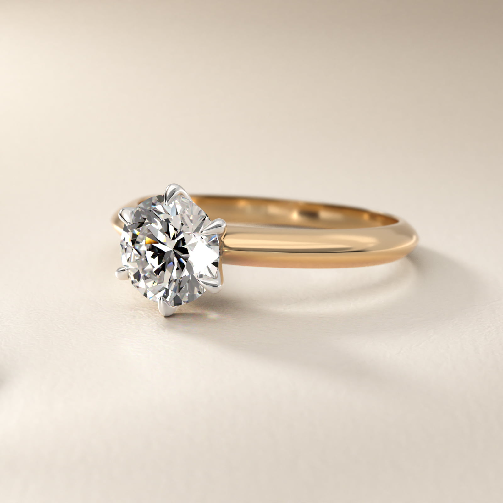 Knife Edge Six Prong Solitaire Engagement Ring In 18K Yellow Gold By James Allen