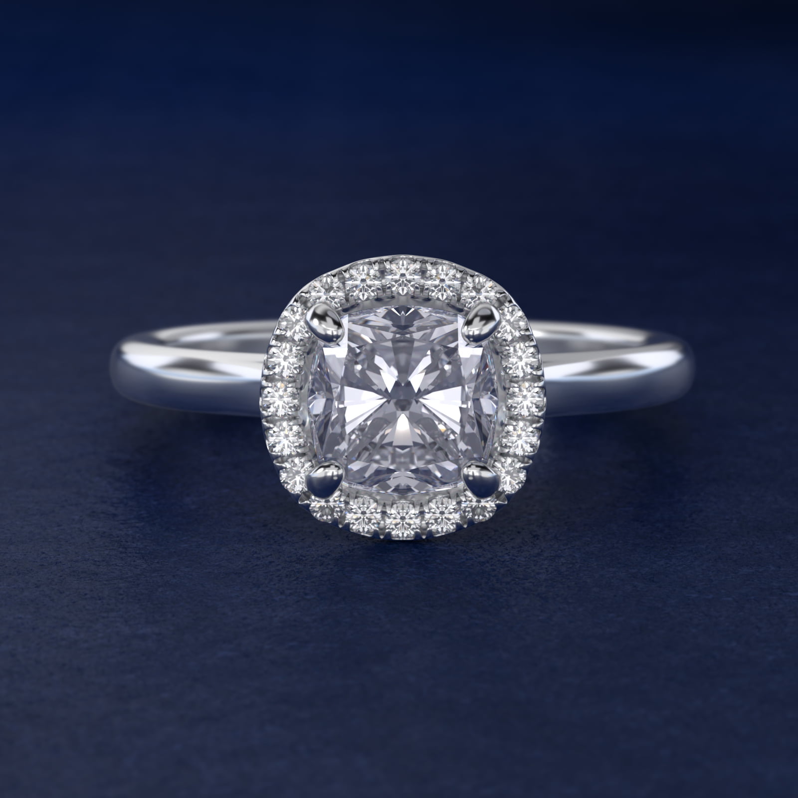 Pavé Diamond Halo Engagement Ring In Platinum (Cushion, Emerald, Radiant) By James Allen