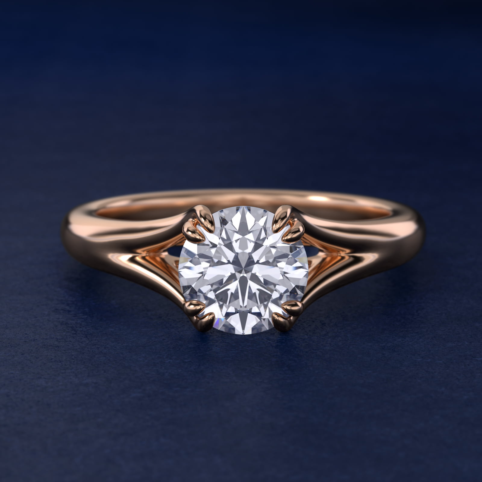 Split Shank Double Claw Solitaire Engagement Ring In 14K Rose Gold By James Allen