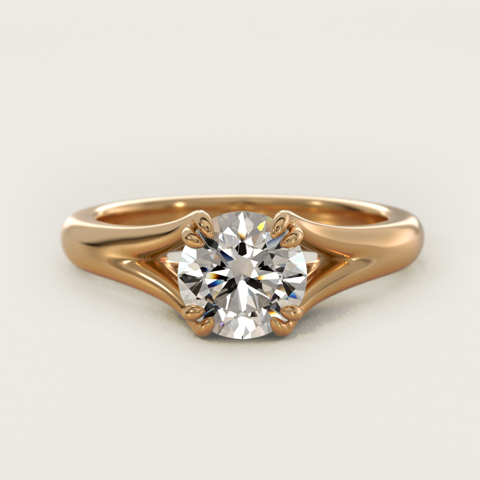 Split Shank Double Claw Solitaire Engagement Ring In 18K Yellow Gold By James Allen