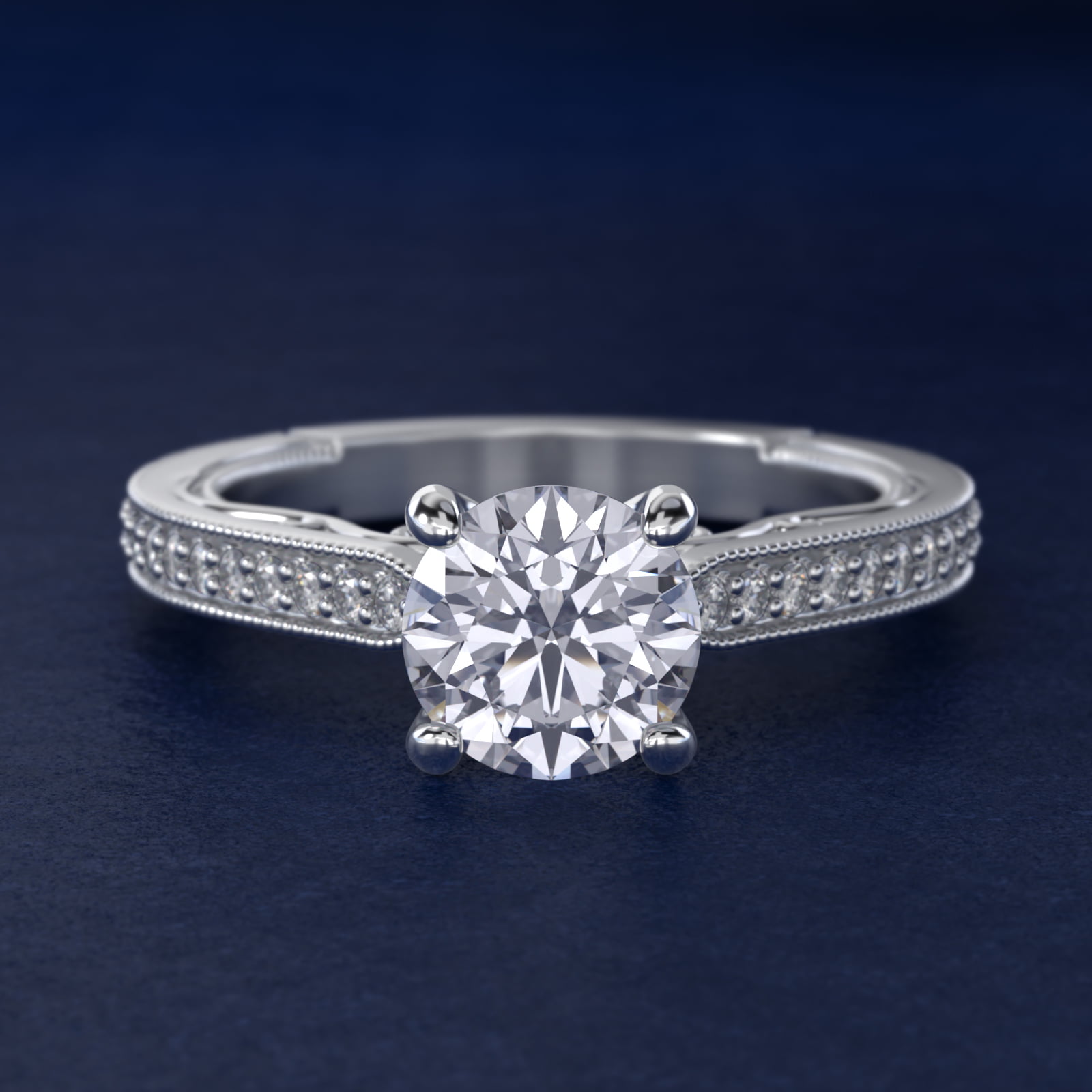Enchanted Scroll Vintage-Style Engagement Ring In 14K White Gold By James Allen