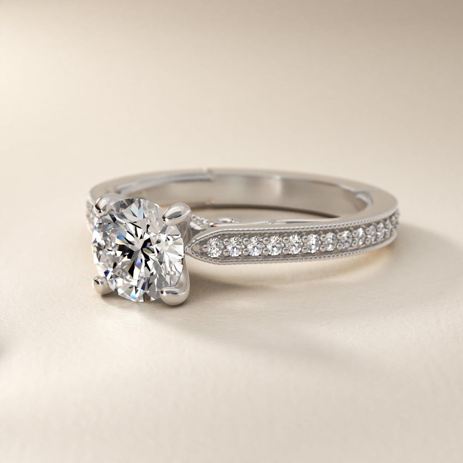 Enchanted Scroll Vintage-Style Engagement Ring In Platinum By James Allen