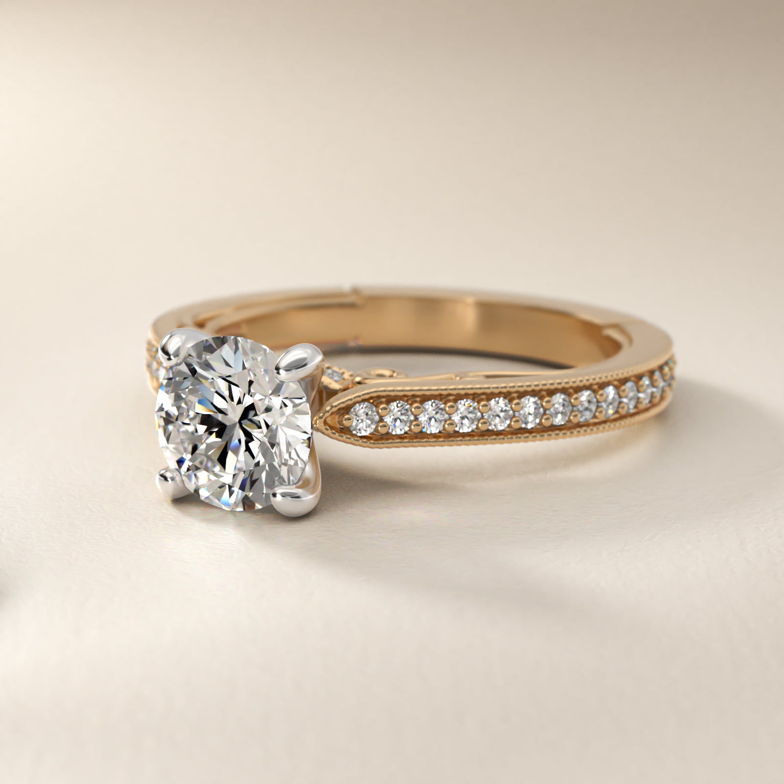 Enchanted Scroll Vintage-Style Engagement Ring In 14K Yellow Gold By James Allen