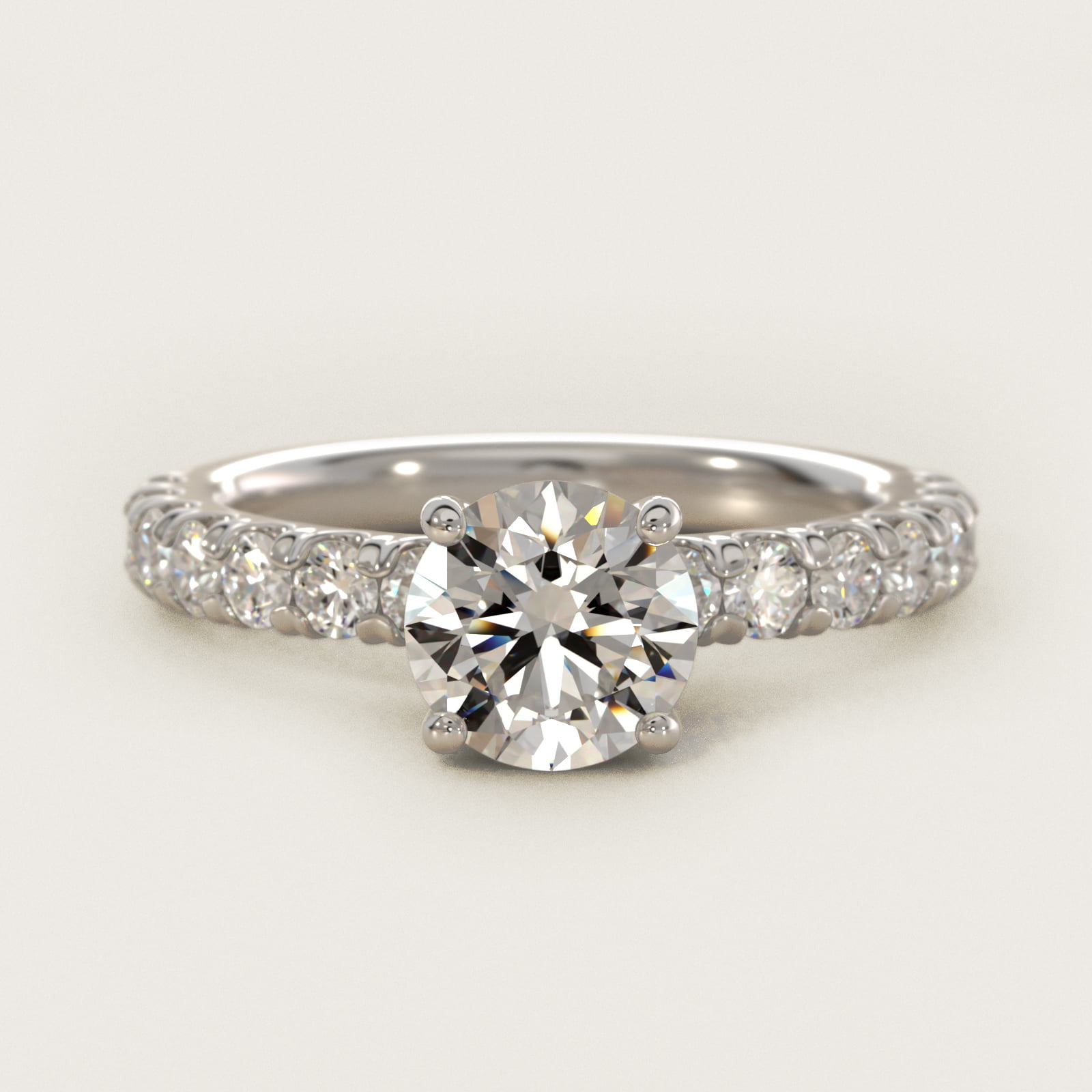Cut Down Pavé Diamond Engagement Ring In Platinum By James Allen