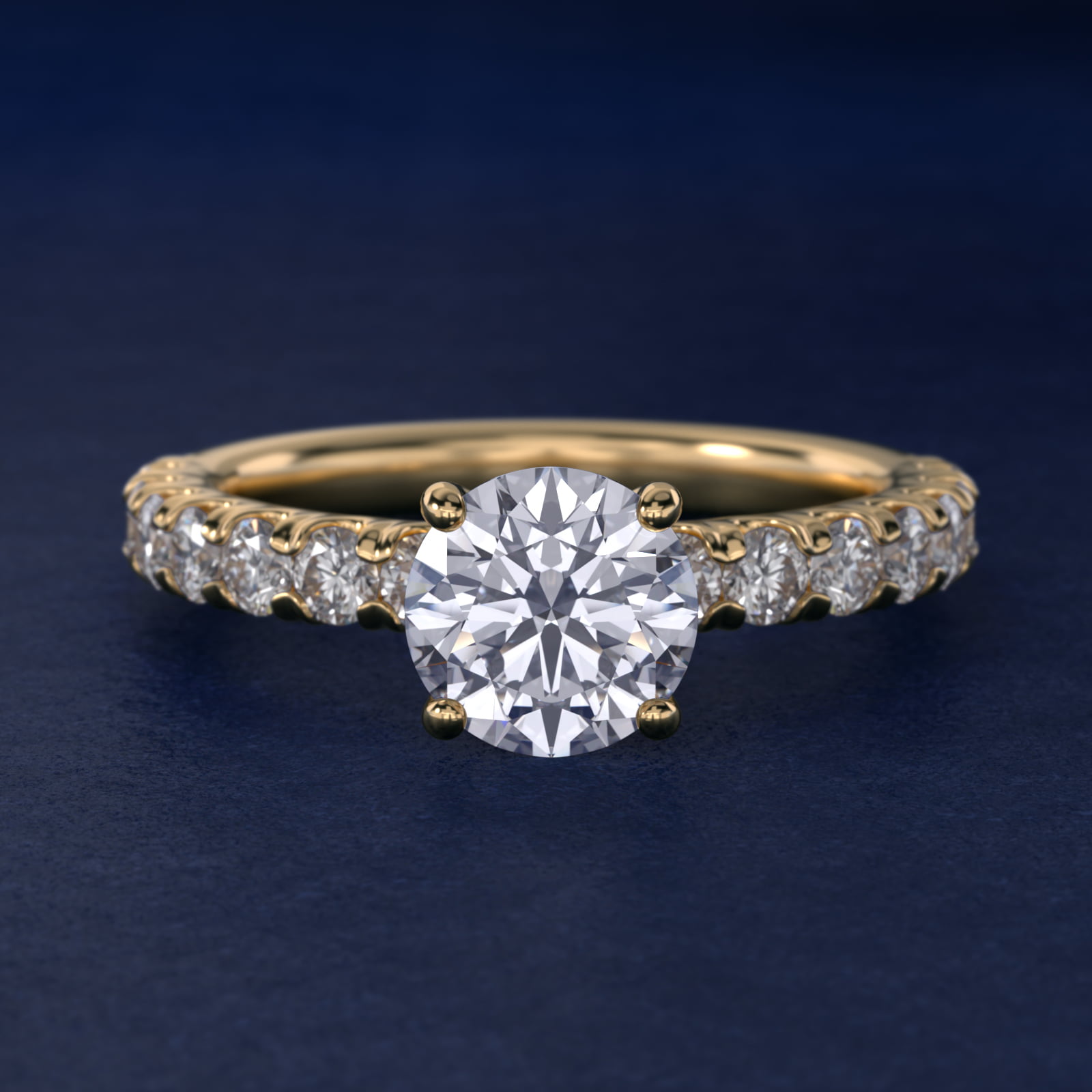Cut Down Pavé Diamond Engagement Ring In 14K Yellow Gold By James Allen