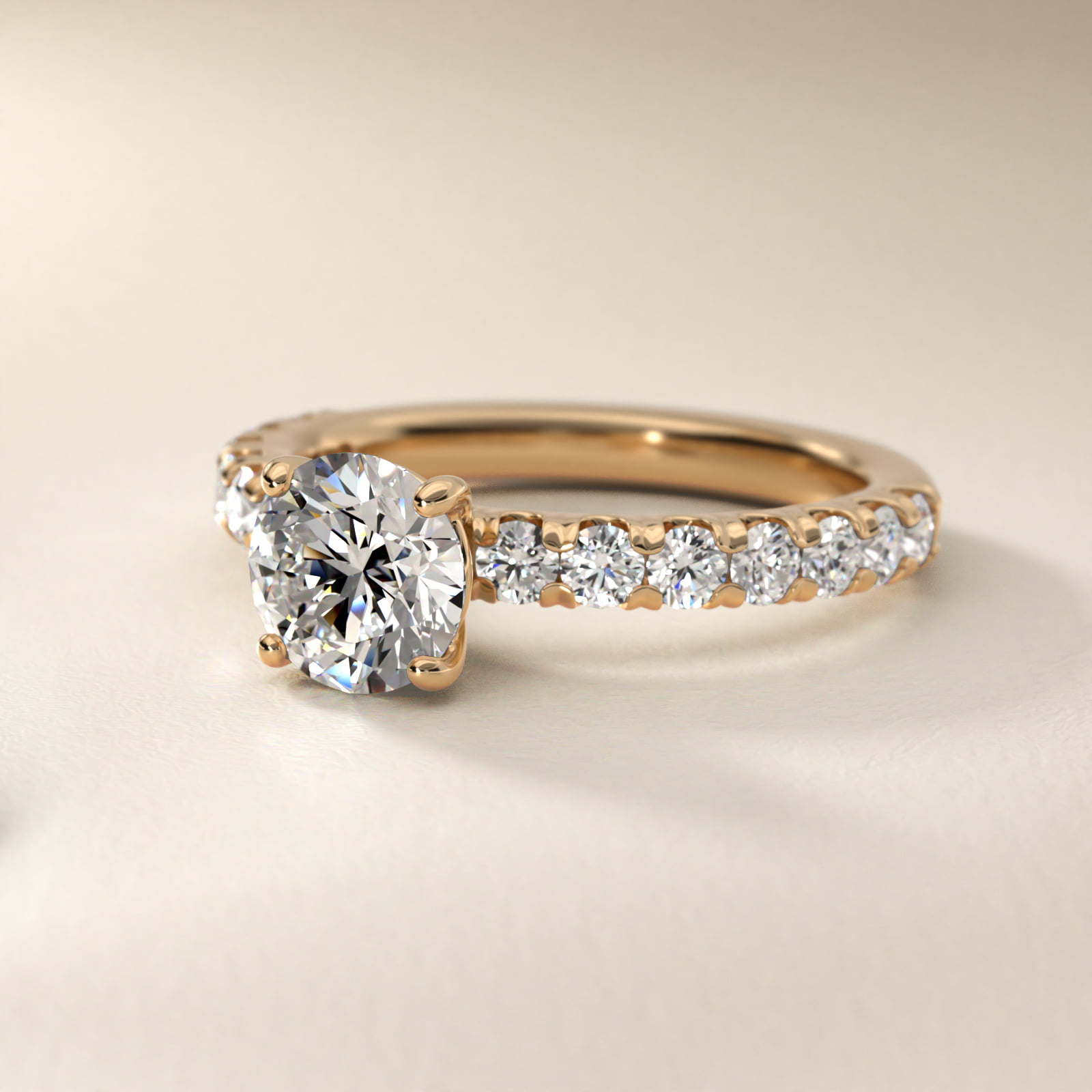 Cut Down Pavé Diamond Engagement Ring In 18K Yellow Gold By James Allen