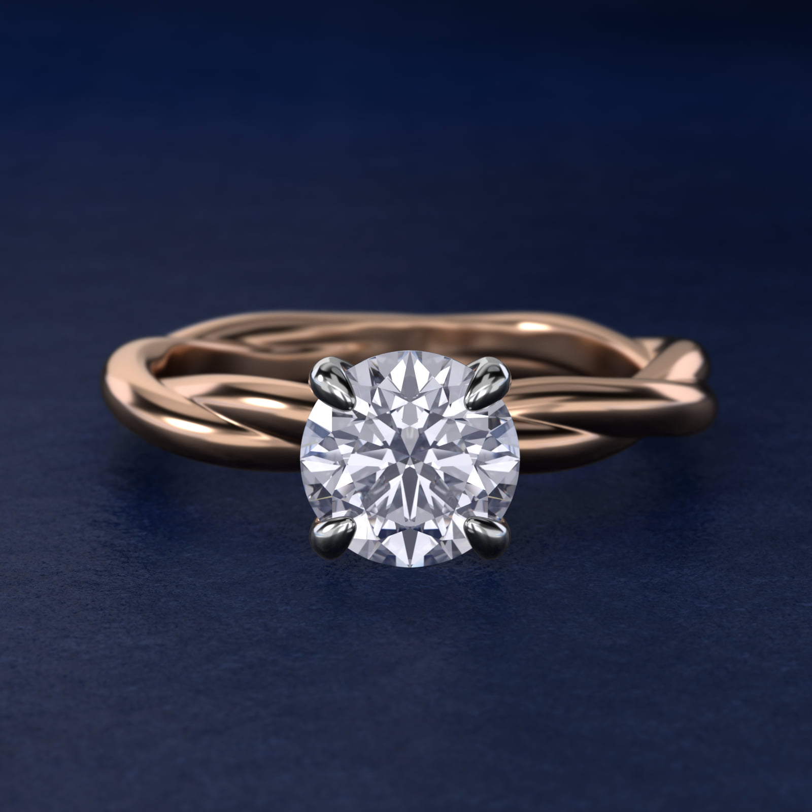 Rope Solitaire Engagement Ring In 14K Rose Gold By James Allen