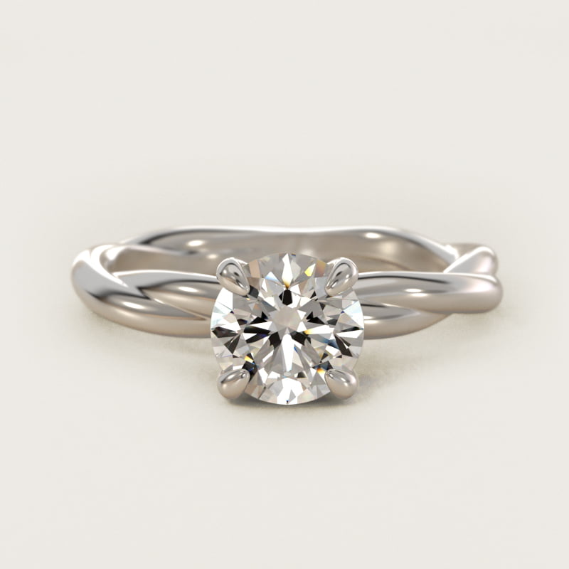 Rope Solitaire Engagement Ring In 18K White Gold By James Allen