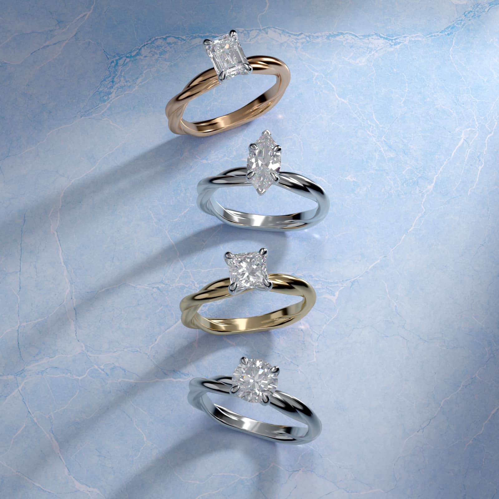 Rope Solitaire Engagement Ring In Platinum By James Allen