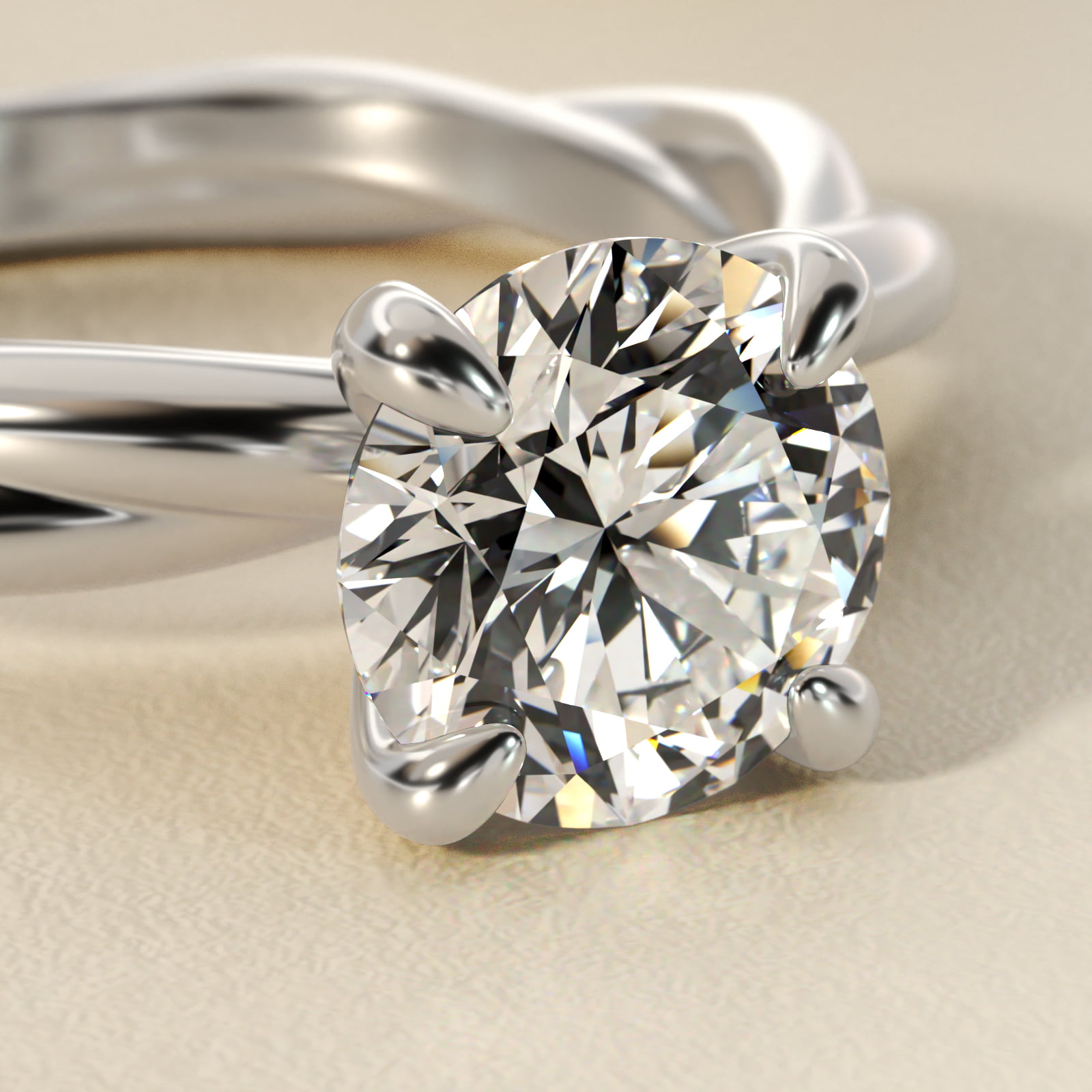 Rope Solitaire Engagement Ring In Platinum By James Allen