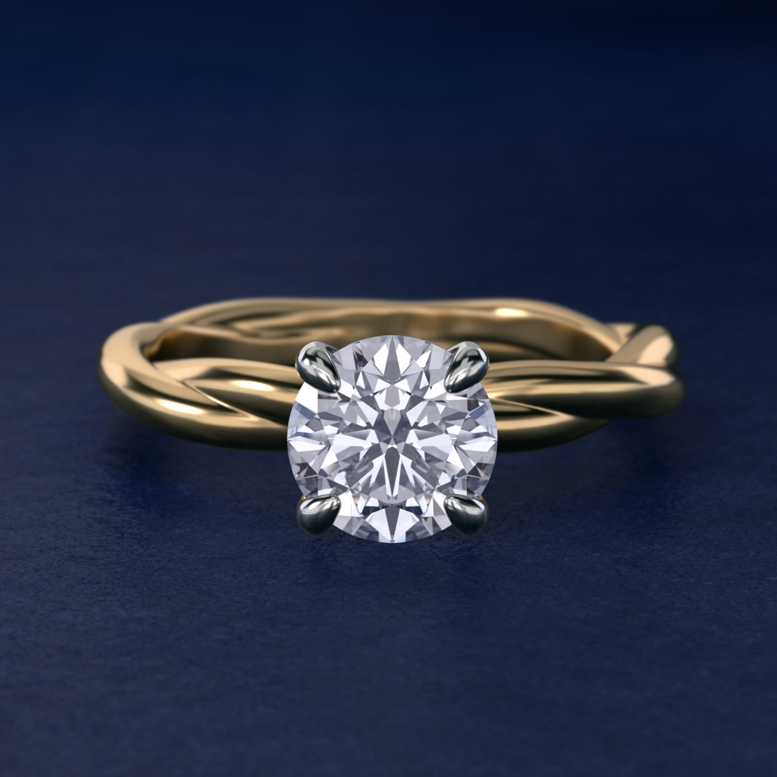 Rope Solitaire Engagement Ring In 14K Yellow Gold By James Allen