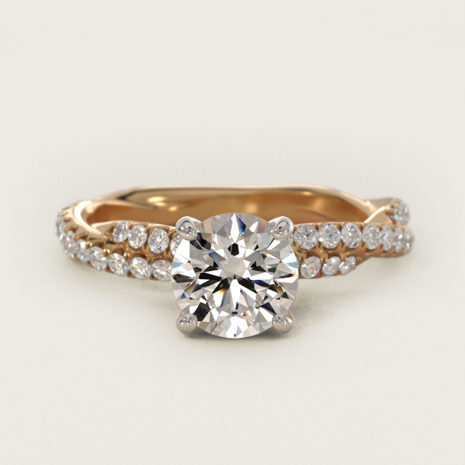 18K Yellow Gold Woven Pavé Ring