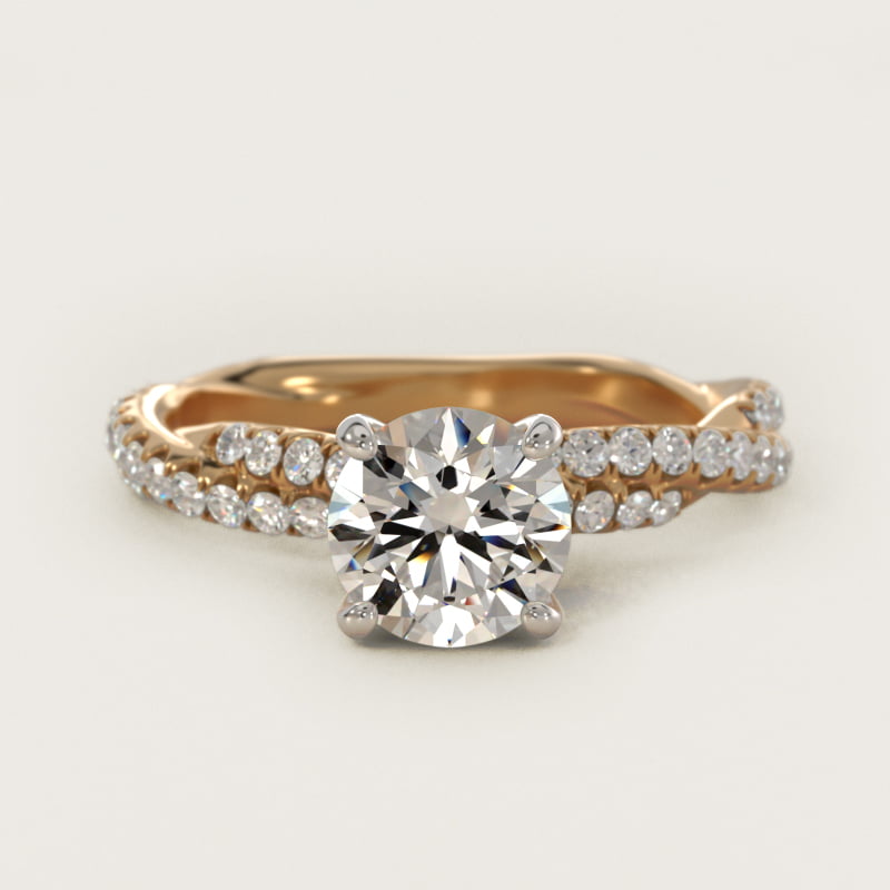 Pavé Twist Diamond Engagement Ring In 18K Yellow Gold By James Allen