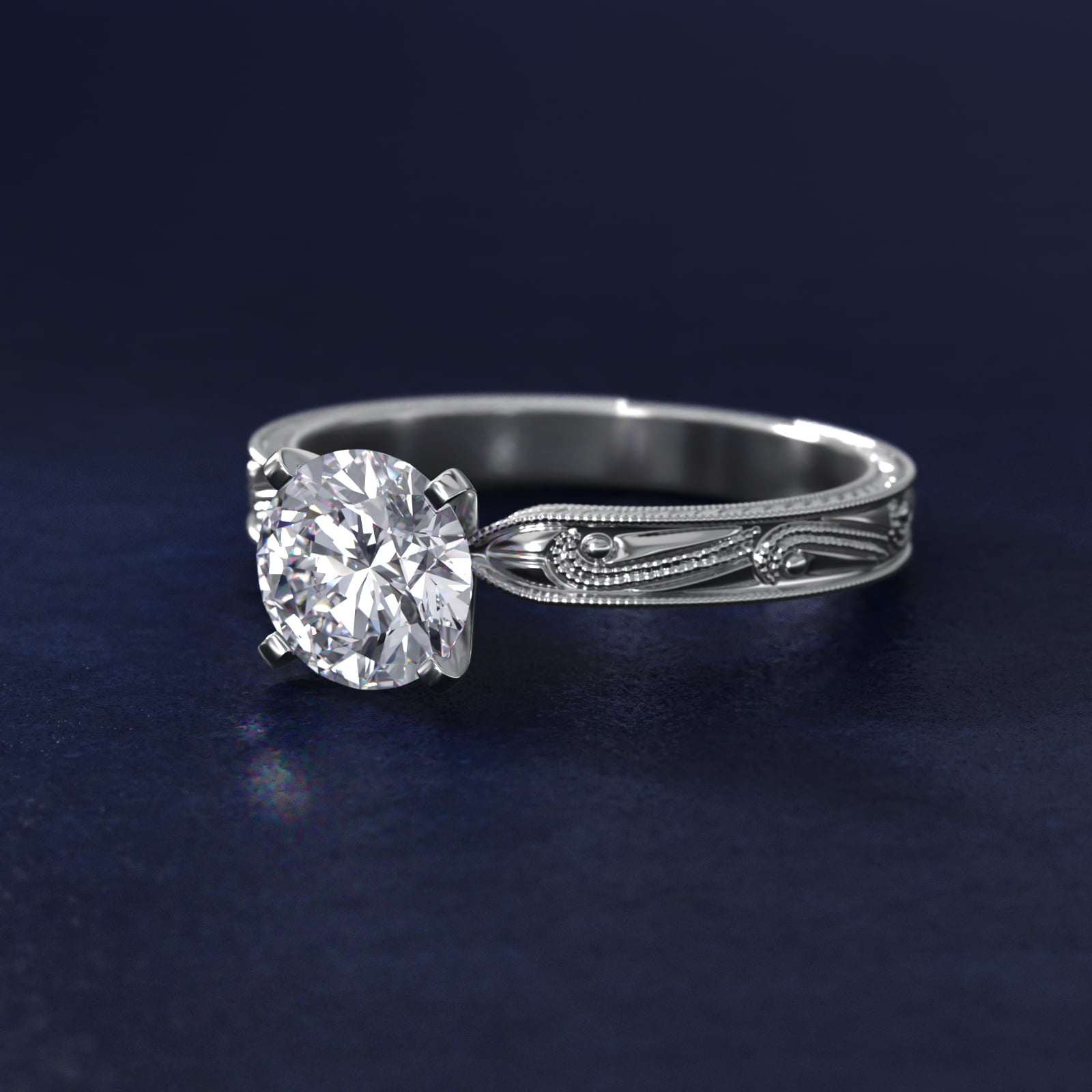 Engraved Solitaire Engagement Ring In Platinum By James Allen