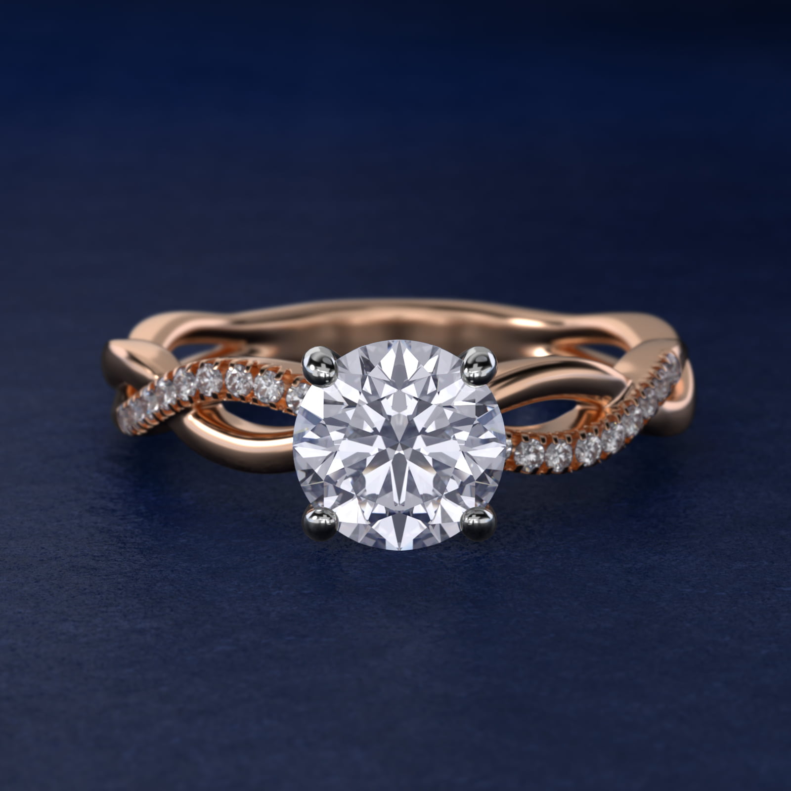 Solo Infinity Diamond Pavé Engagement Ring In 14K Rose Gold By James Allen