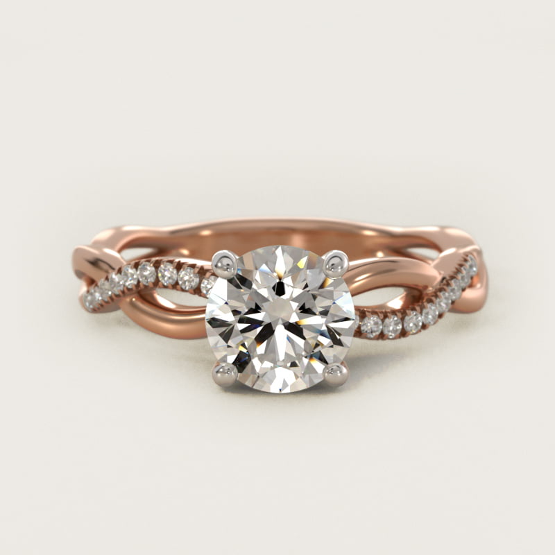 Solo Infinity Diamond Pavé Engagement Ring In 14K Rose Gold By James Allen