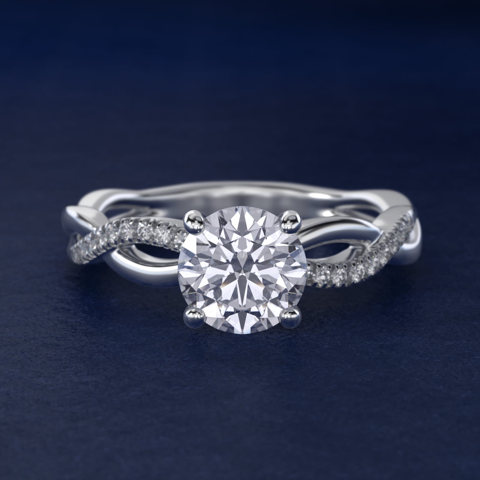Solo Infinity Diamond Pavé Engagement Ring In 18K White Gold By James Allen