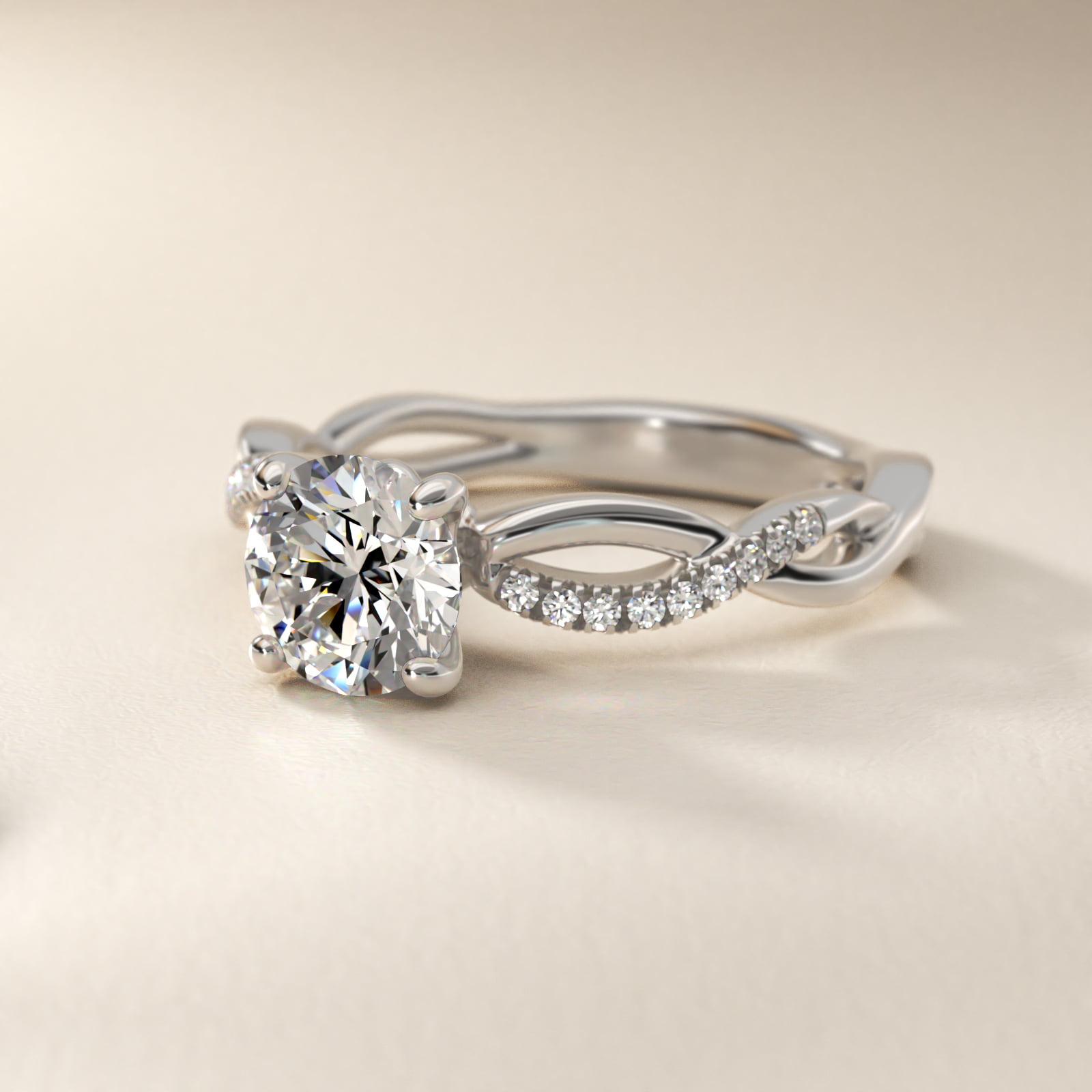 Solo Infinity Diamond Pavé Engagement Ring In Platinum By James Allen