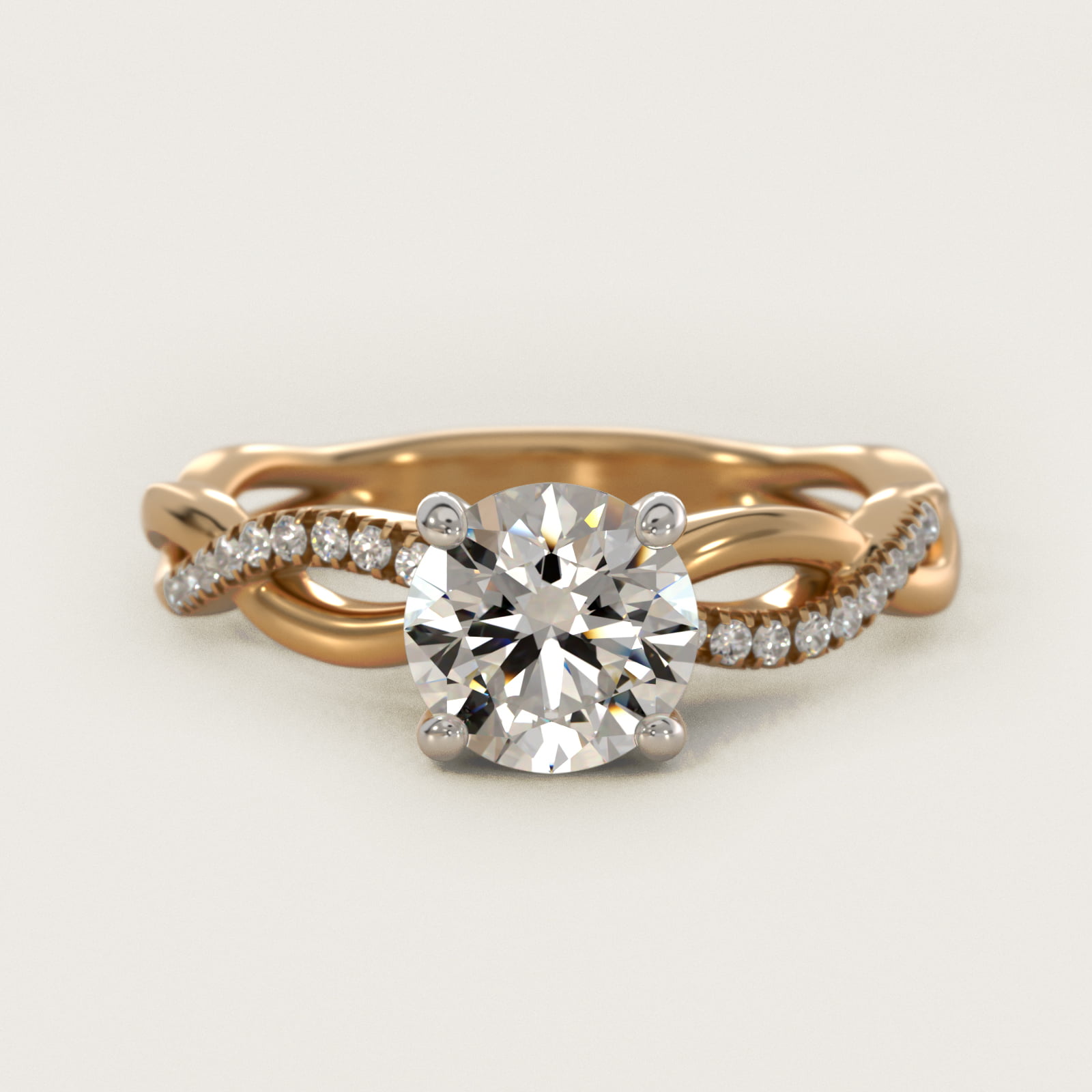Solo Infinity Diamond Pavé Engagement Ring In 18K Yellow Gold By James Allen