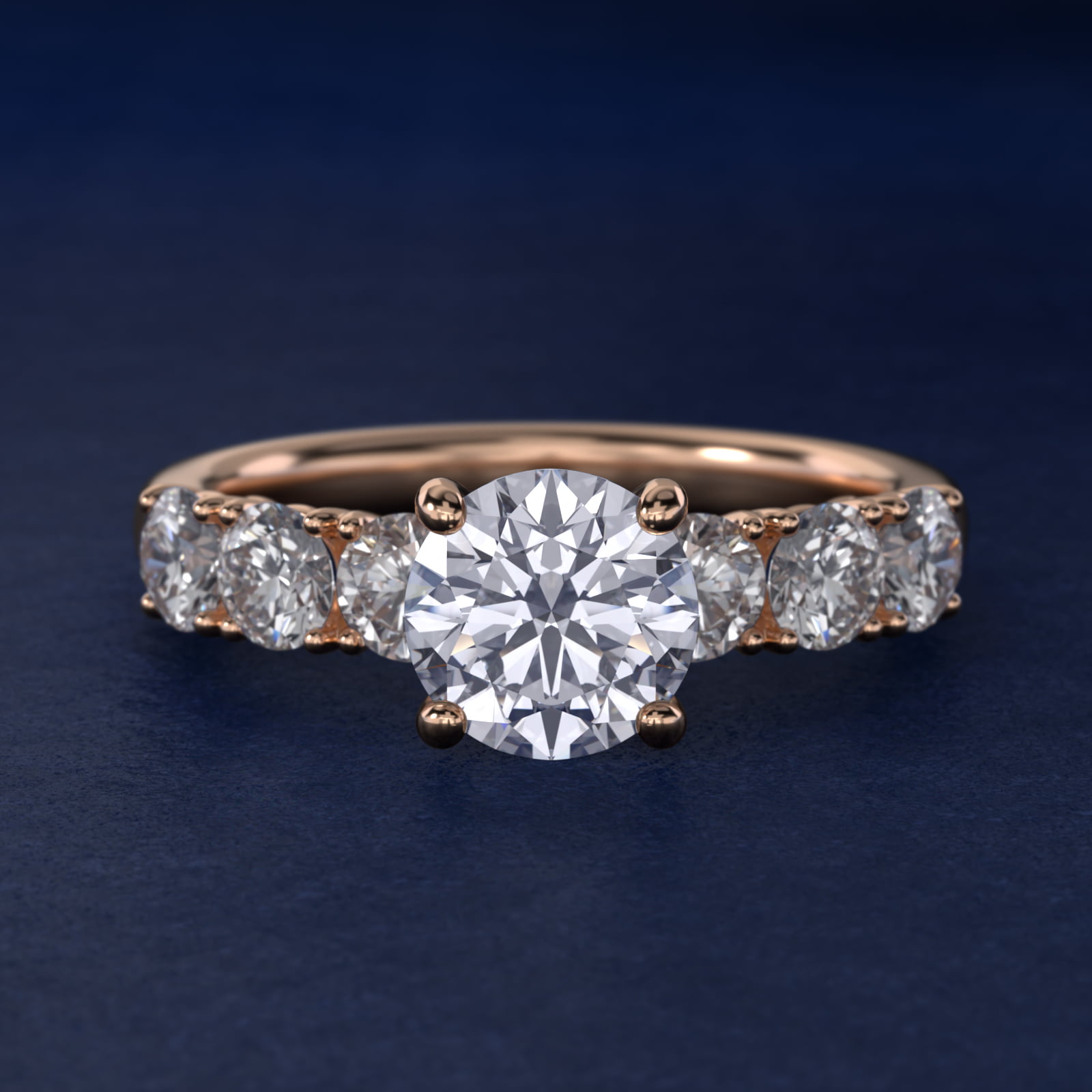 Prong Set Side Stone Diamond Engagement Ring In 14K Rose Gold By James Allen