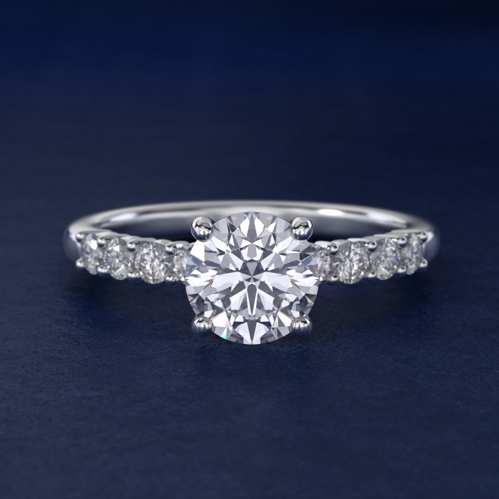 Prong Set Side Stone Diamond Engagement Ring In Platinum By James Allen