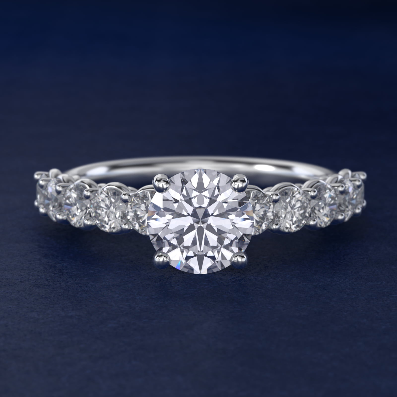 Prong Set Side Stone Diamond Engagement Ring In Platinum By James Allen