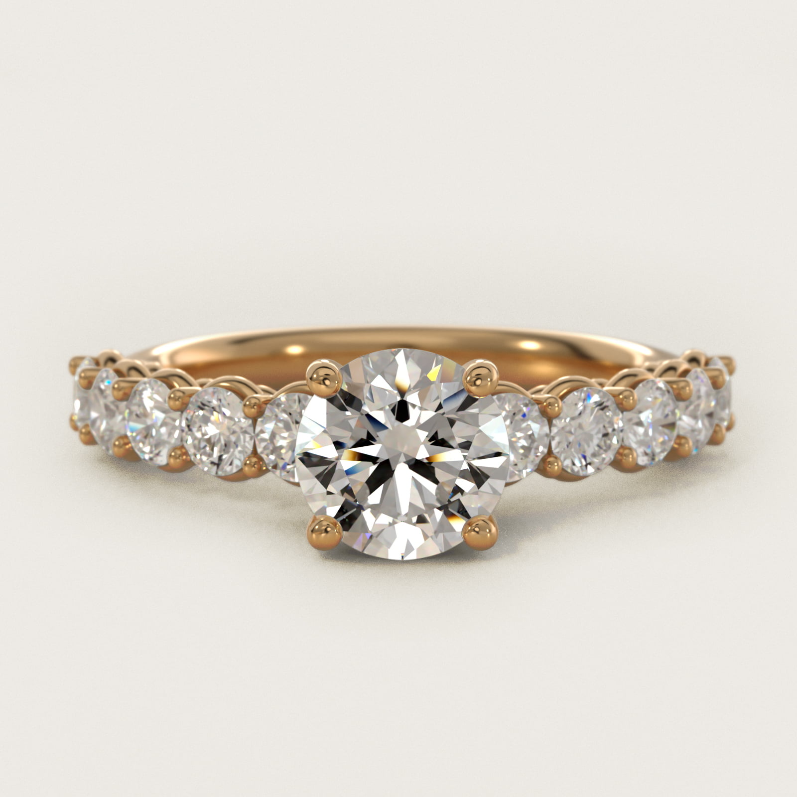 Prong Set Side Stone Diamond Engagement Ring In 18K Yellow Gold By James Allen