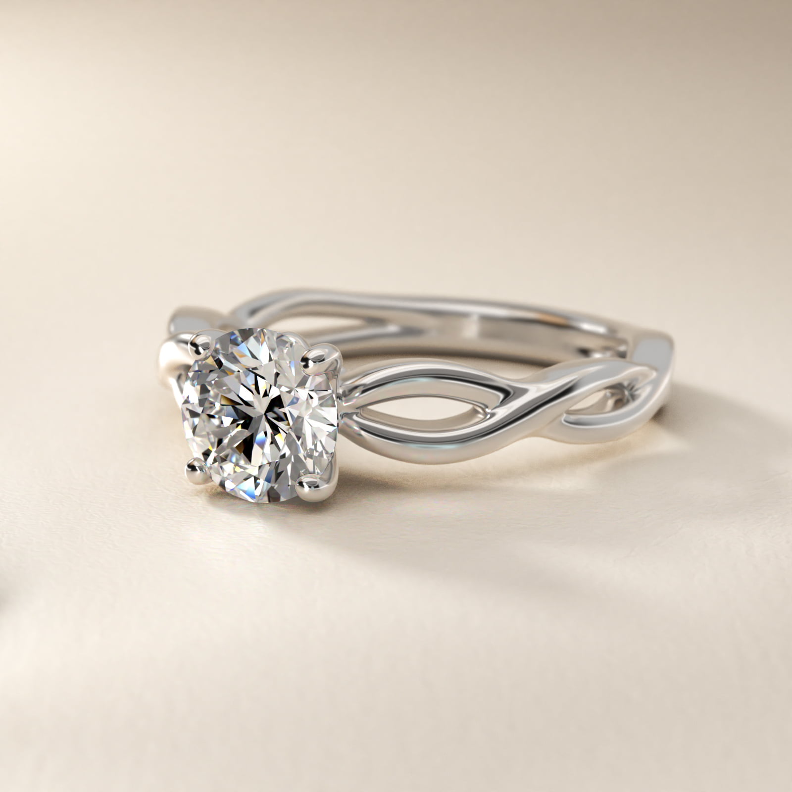 Infinity Solitaire Engagement Ring In 18K White Gold By James Allen