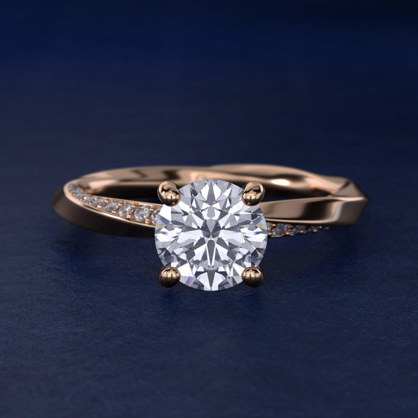 Helix Pavé Diamond Engagement Ring In 14K Rose Gold By James Allen