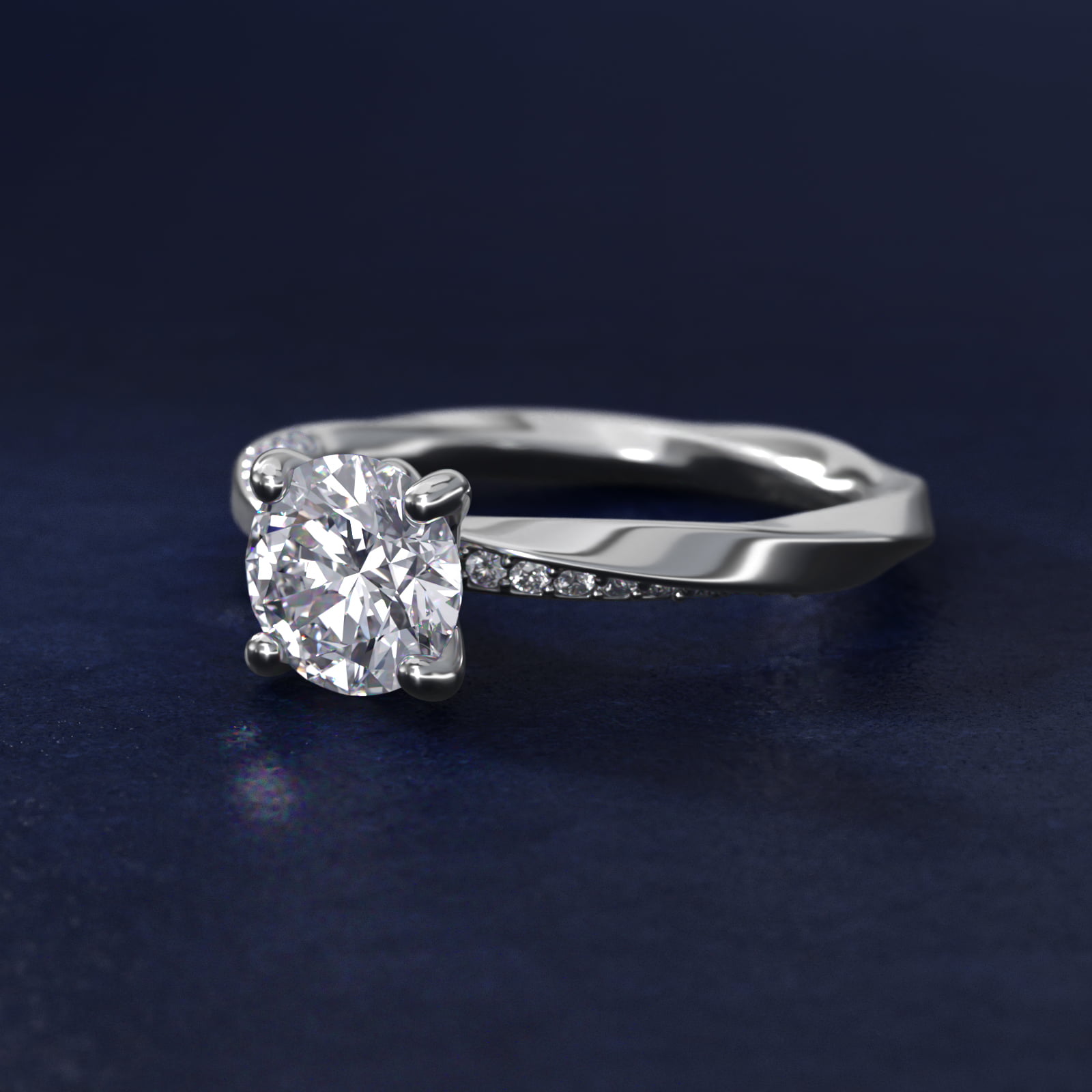 Helix Pavé Diamond Engagement Ring In Platinum By James Allen