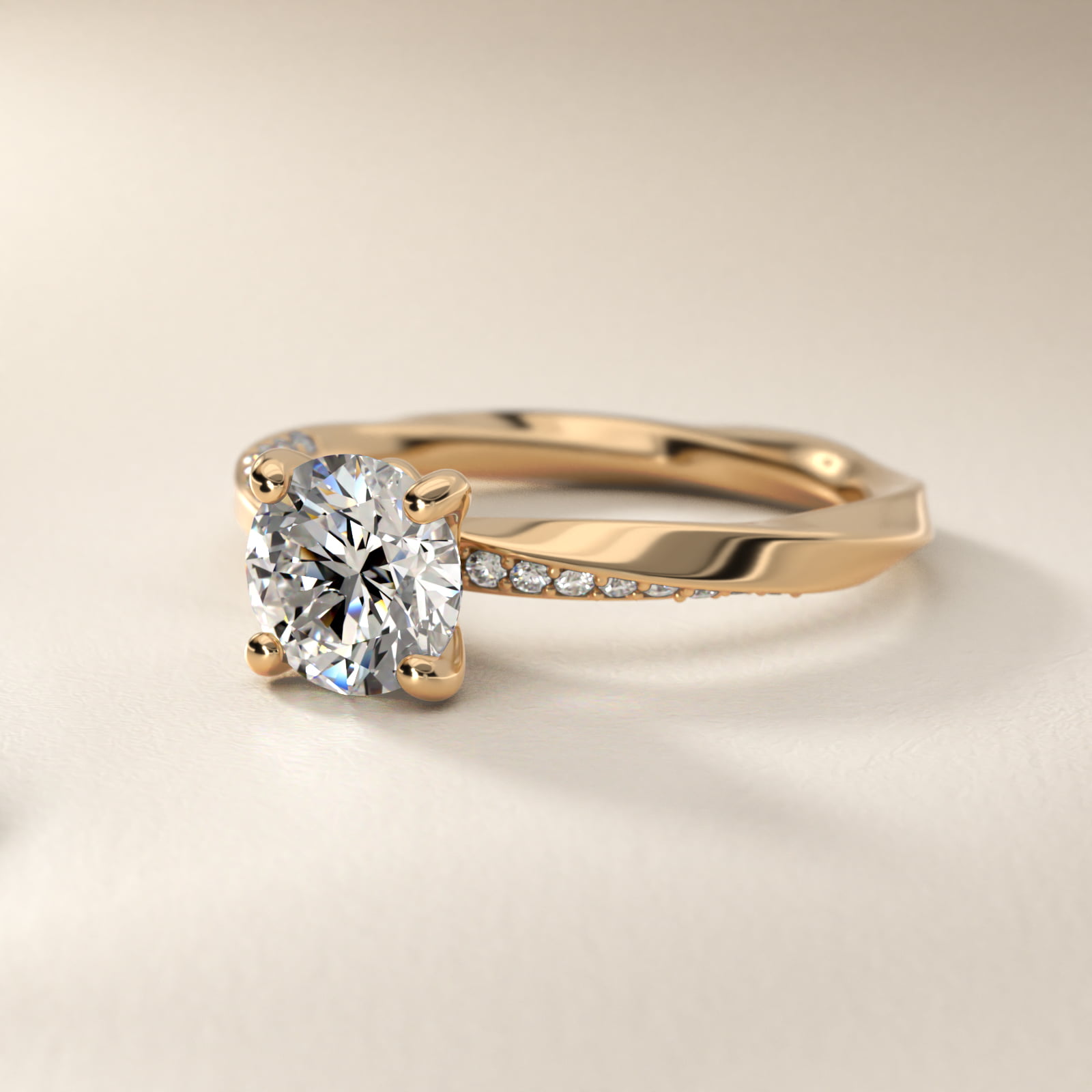 Helix Pavé Diamond Engagement Ring In 18K Yellow Gold By James Allen