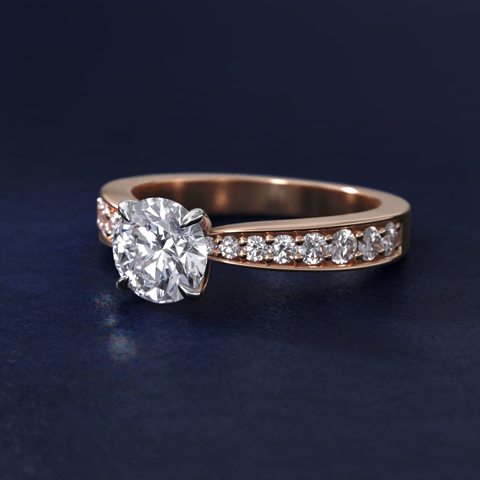 Perfect Pavé Diamond Engagement Ring In 14K Rose Gold By James Allen