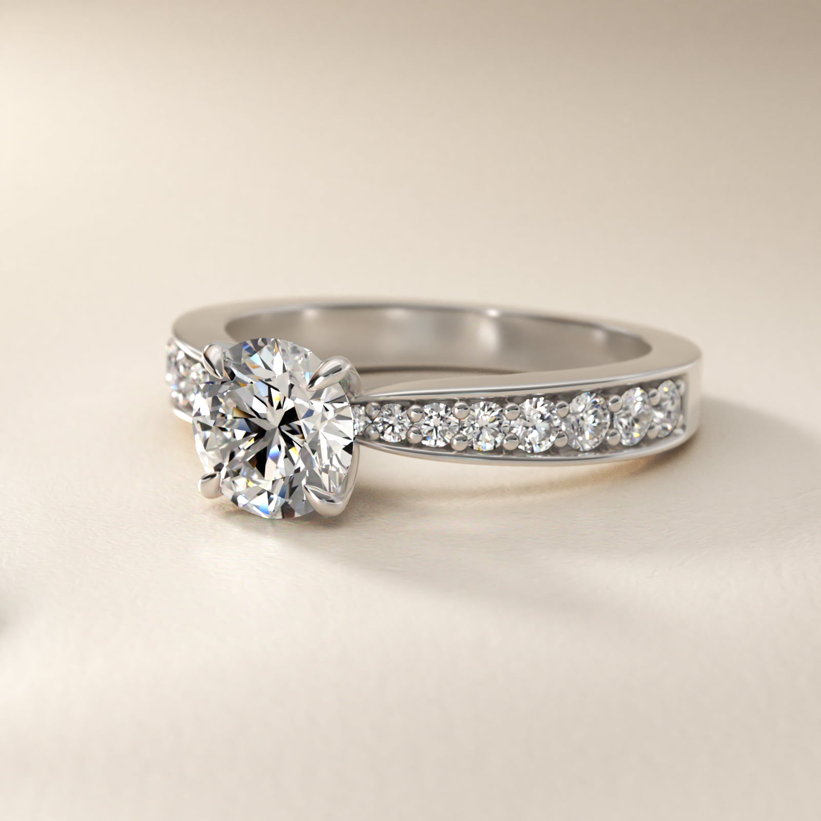 Perfect Pavé Diamond Engagement Ring In 14K White Gold By James Allen