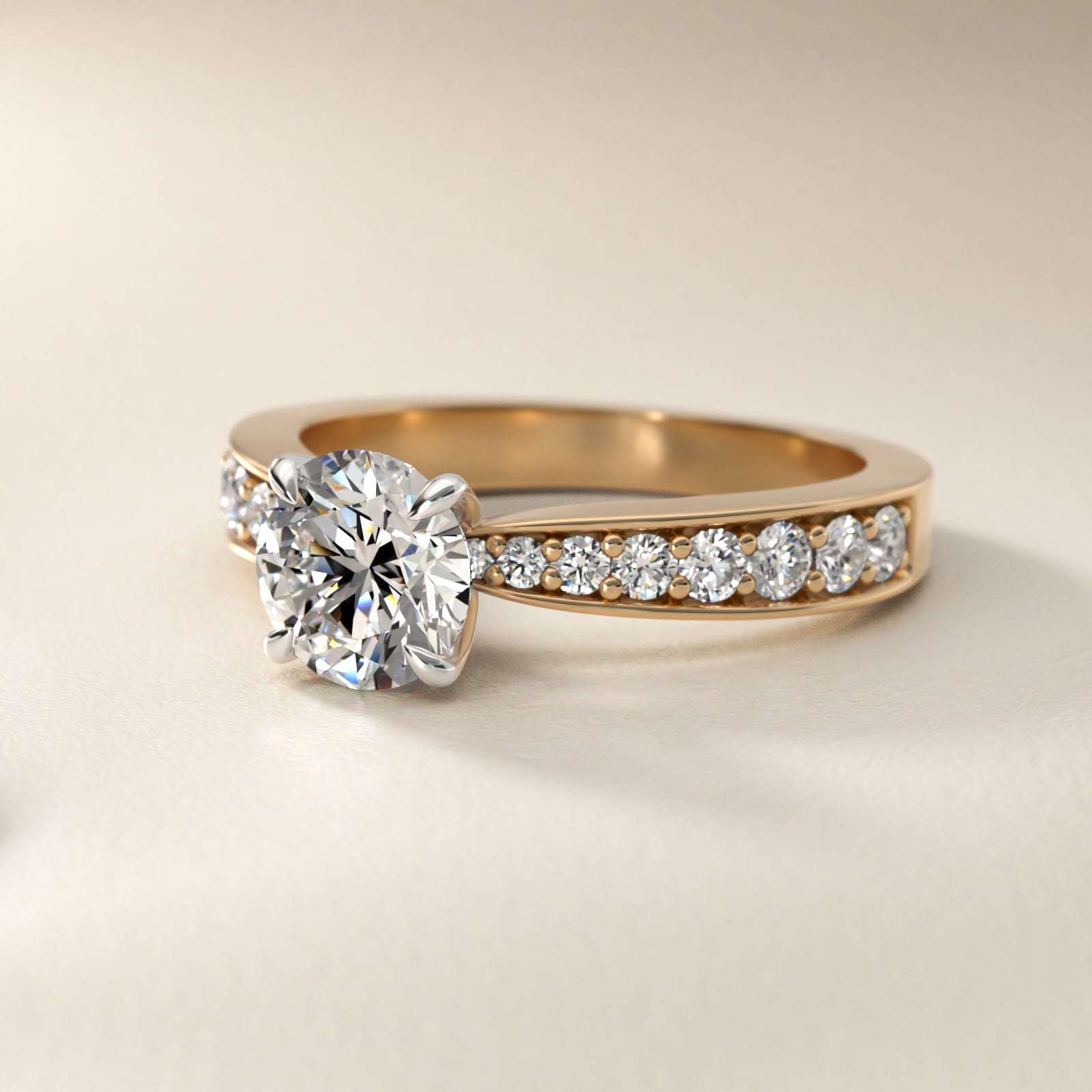 Perfect Pavé Diamond Engagement Ring In 14K Yellow Gold By James Allen