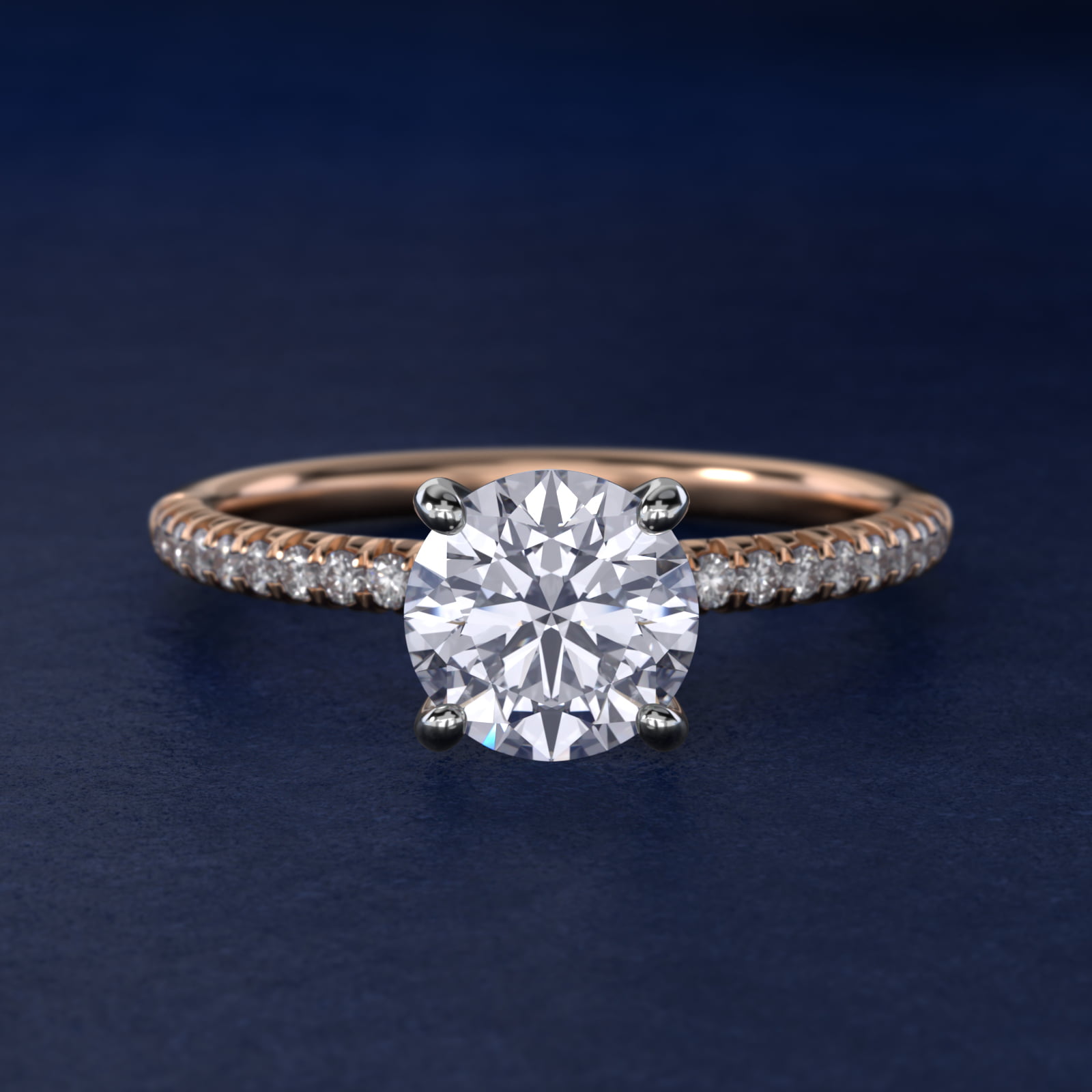 Petite Pavé Diamond Engagement Ring In 14K Rose Gold By James Allen