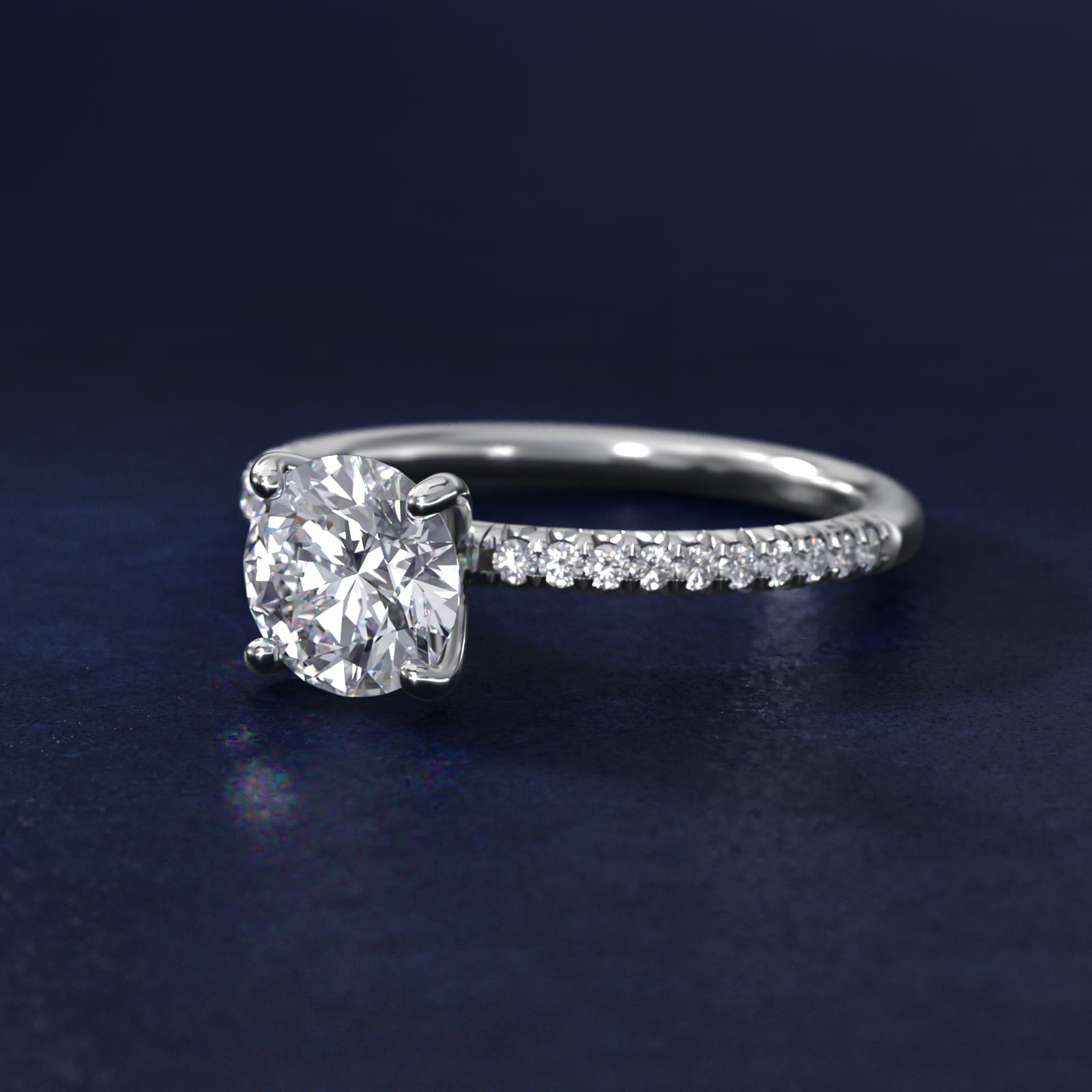 Petite Pavé Diamond Engagement Ring In 14K White Gold By James Allen